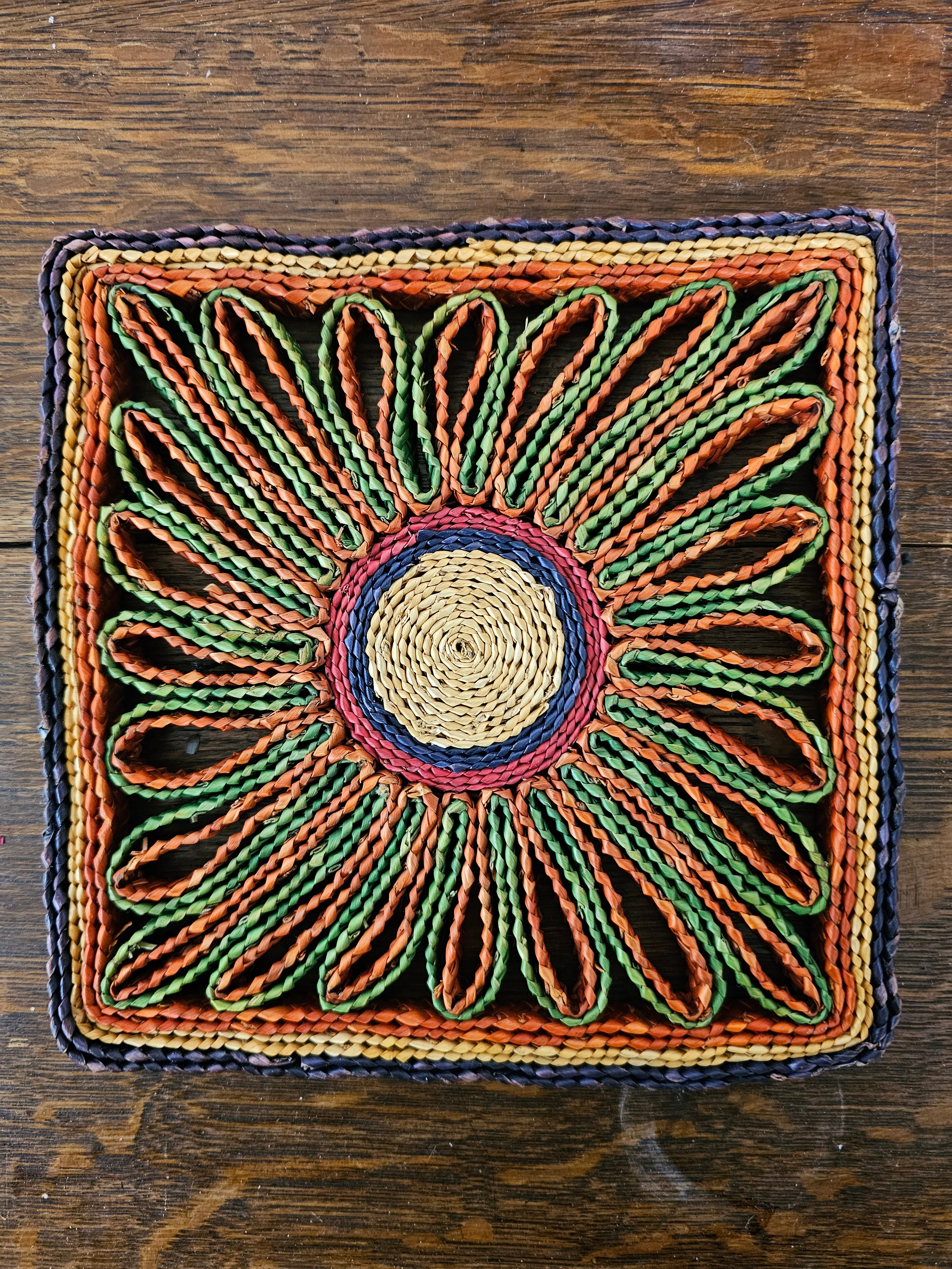 Pannenonderzetter raffia vierkant