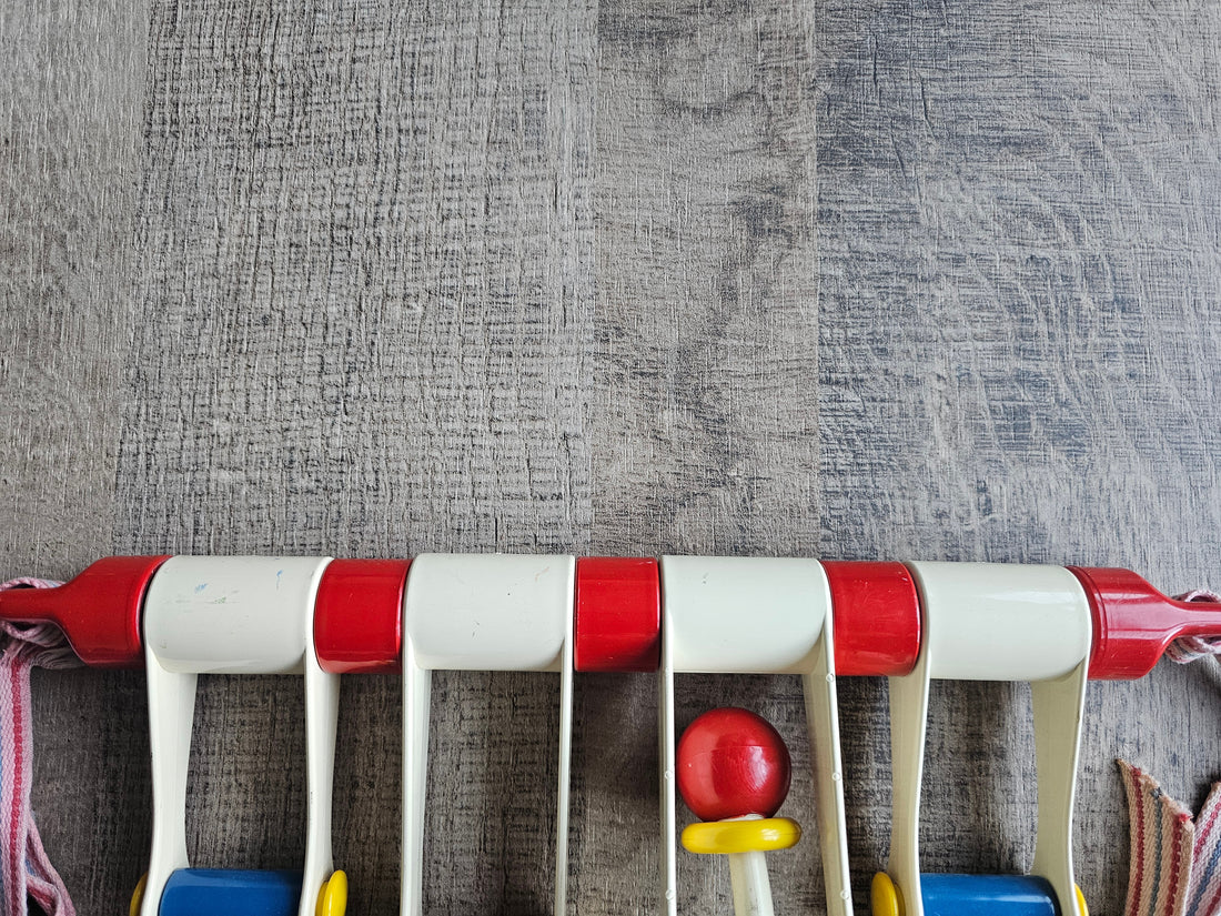 Ambi Toys vintage babygym rood wit