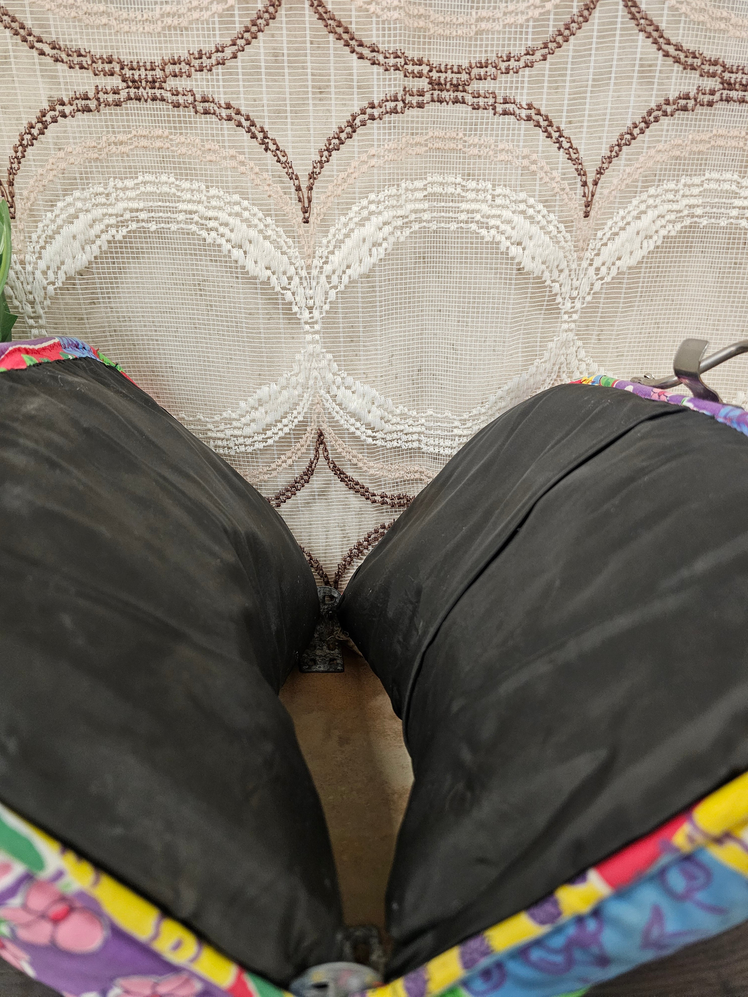 Vintage Douwe Egberts theebeurs met knip – bloemenpatroon