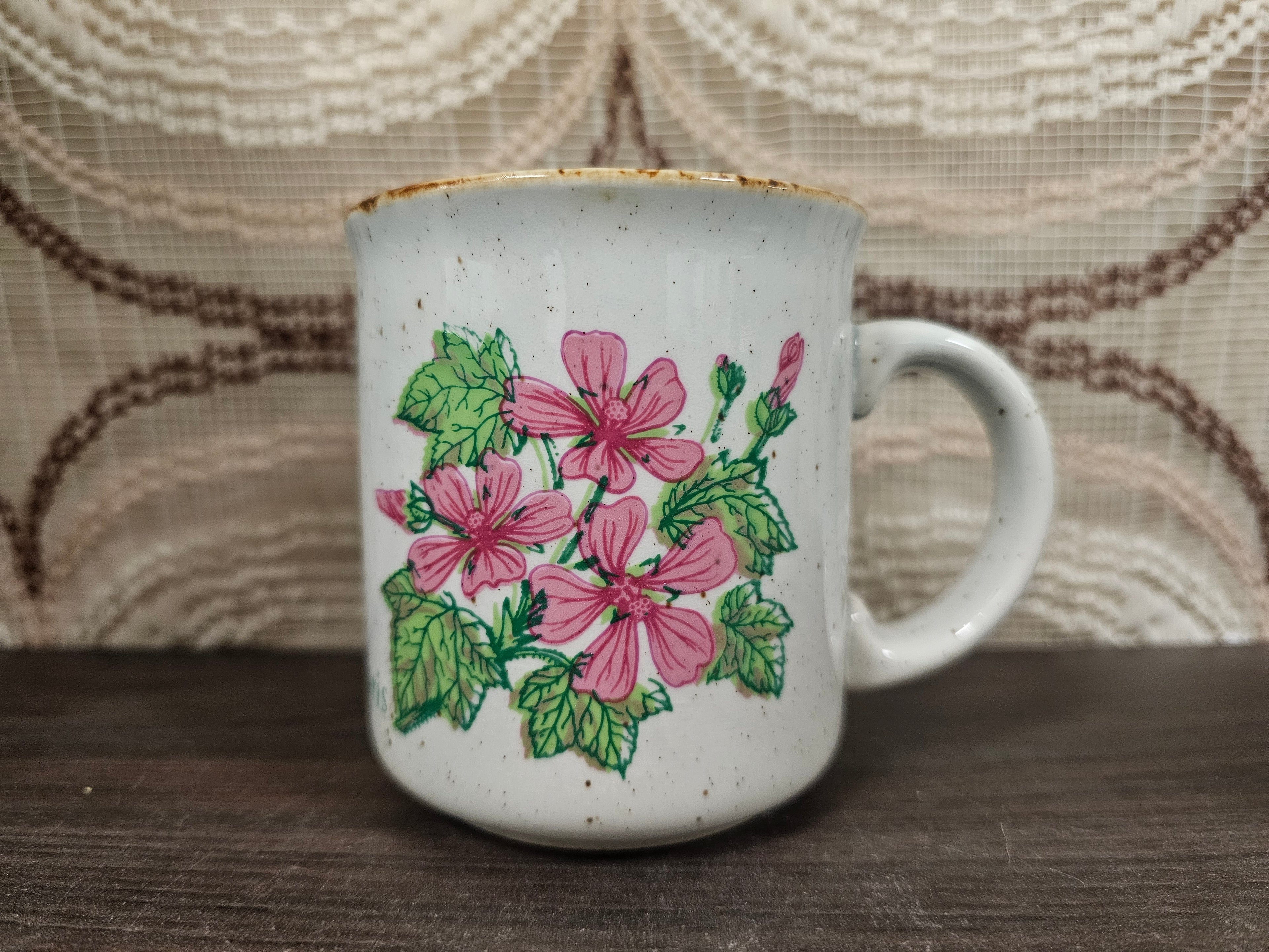 Vintage Becel mok Malva silvestris – Made in England