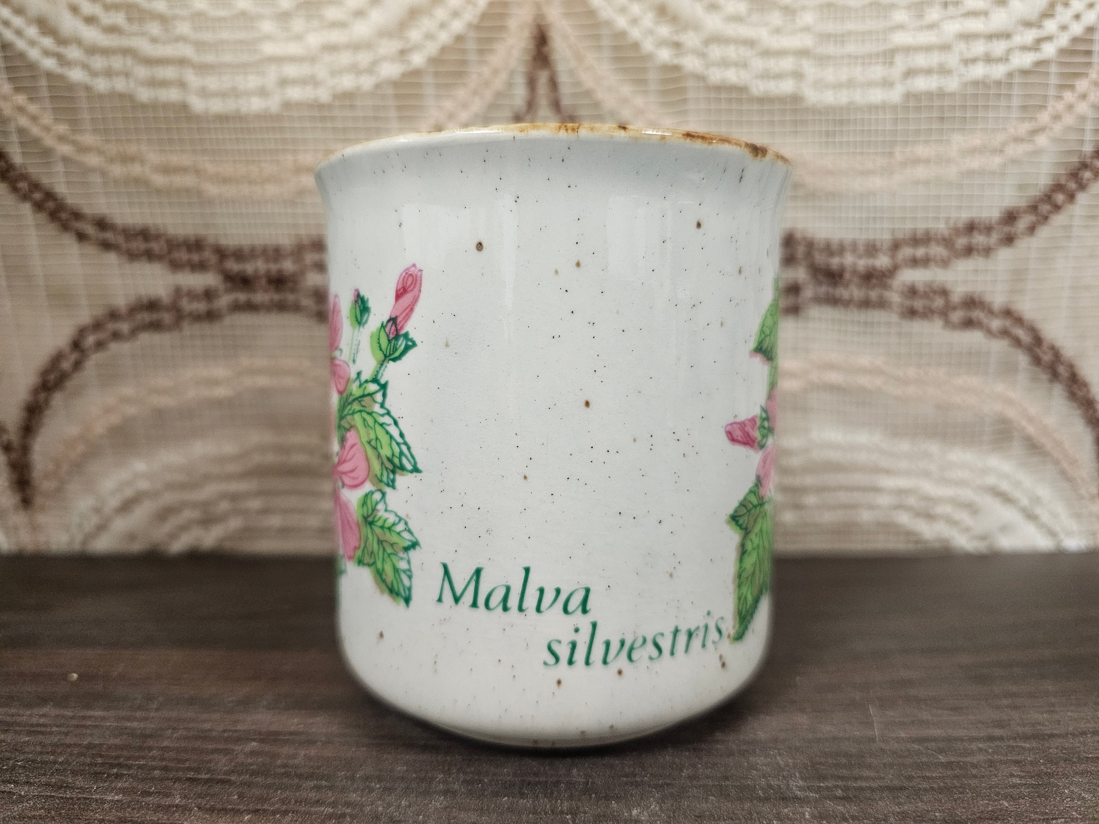 Vintage Becel mok Malva silvestris – Made in England