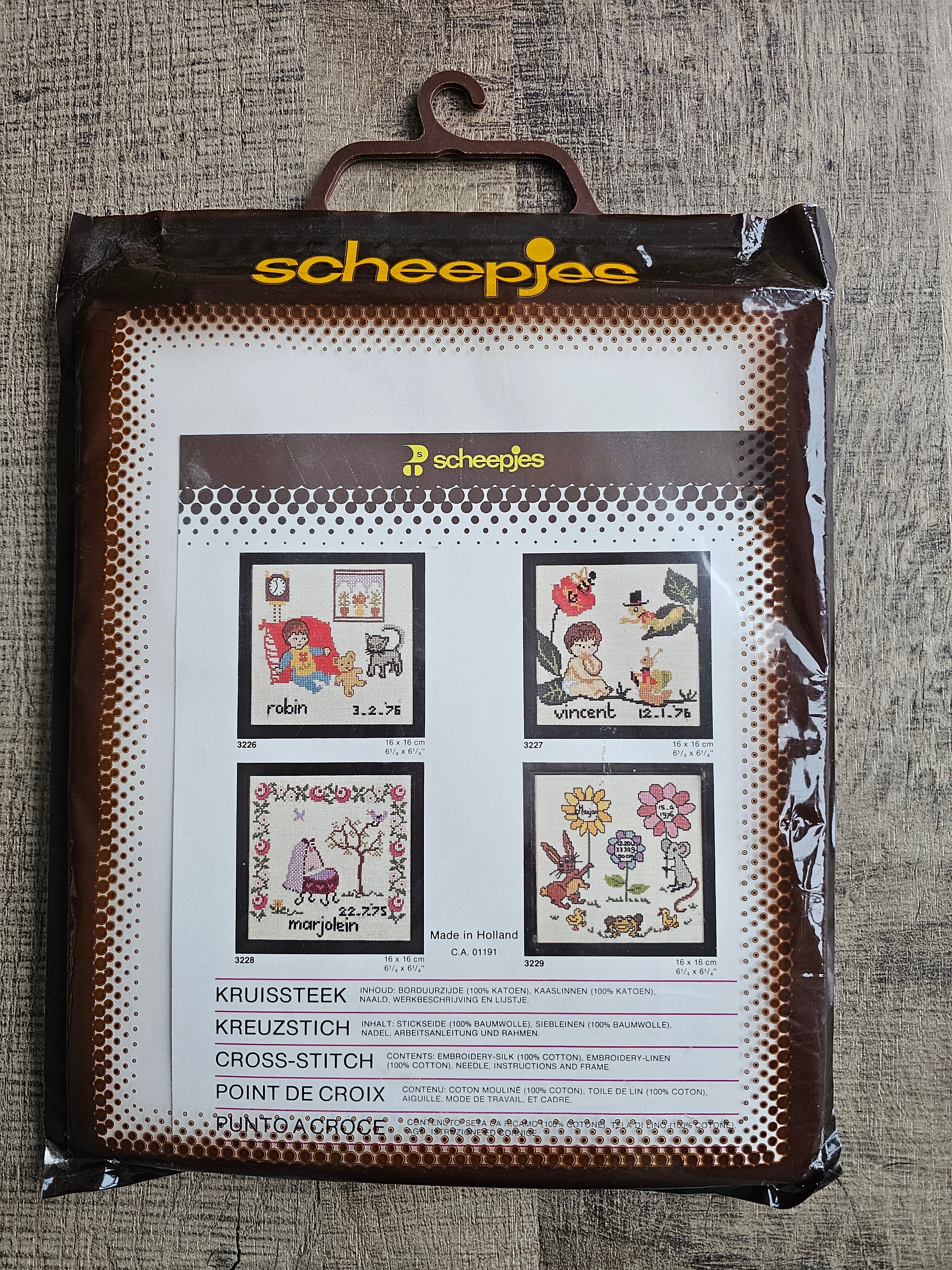 Vintage Scheepjes borduurpakket β geboorte borduurwerk