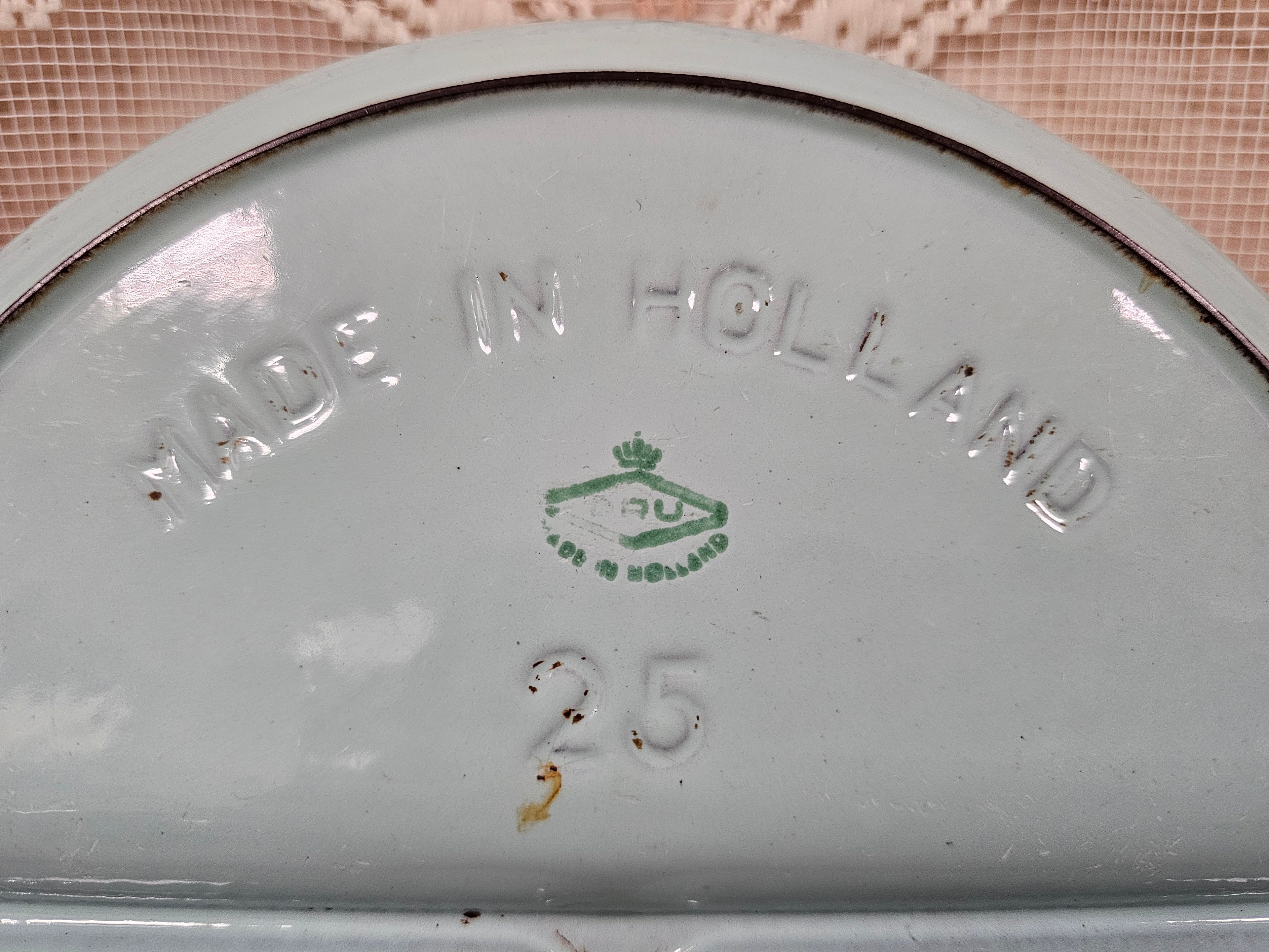 DRU Holland geëmailleerde gietijzeren schaal met deksel – 3 vakken