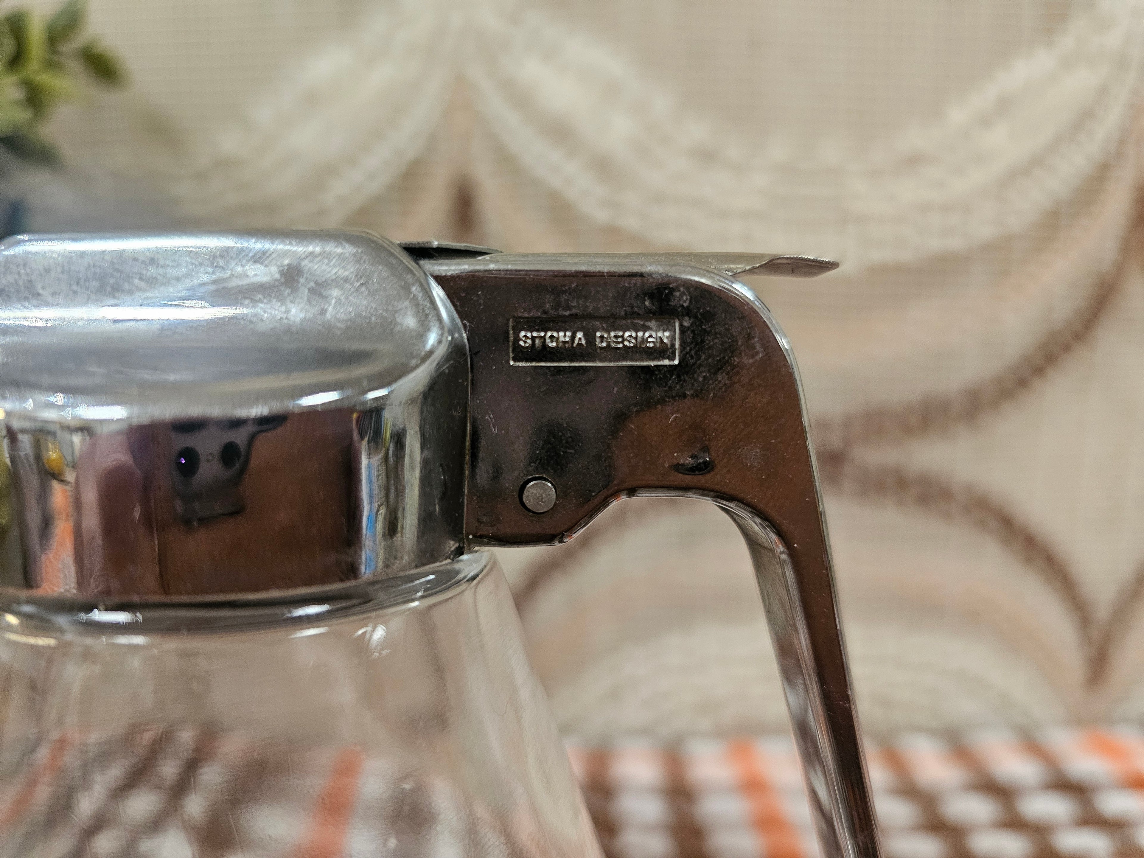 Vintage Stoha glazen suikerstrooier met metalen schuif