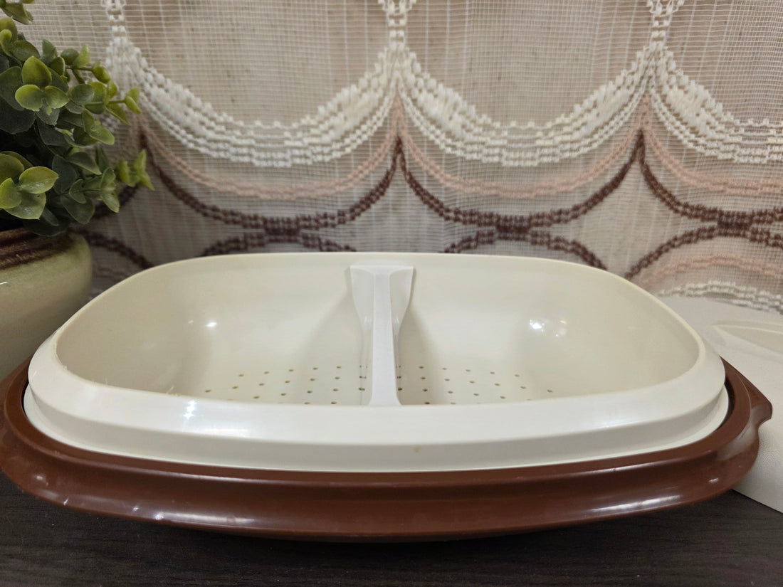 Tupperware serveerwonder rijststomer - vintage 3-delig