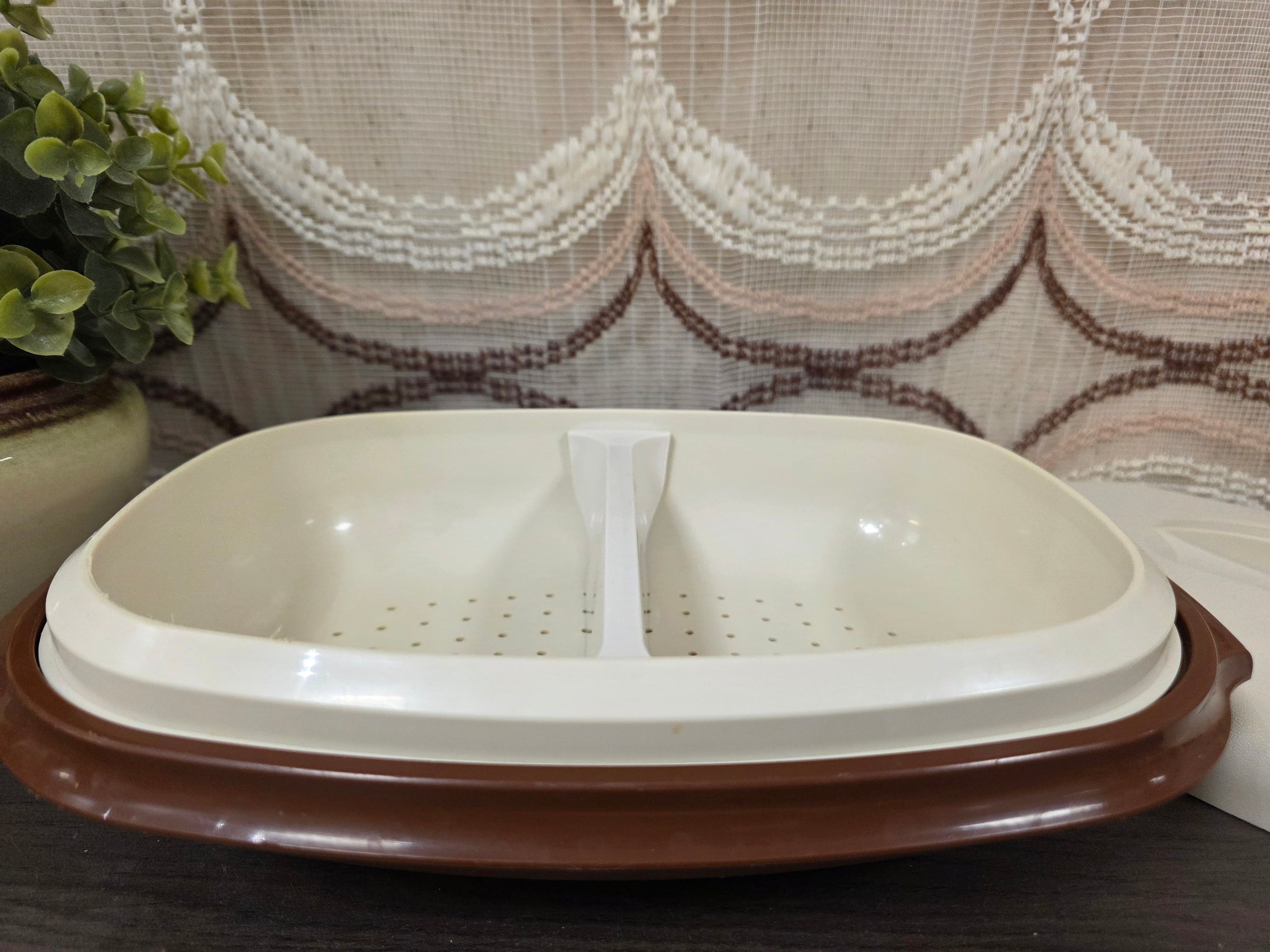 Tupperware serveerwonder rijststomer - vintage 3-delig