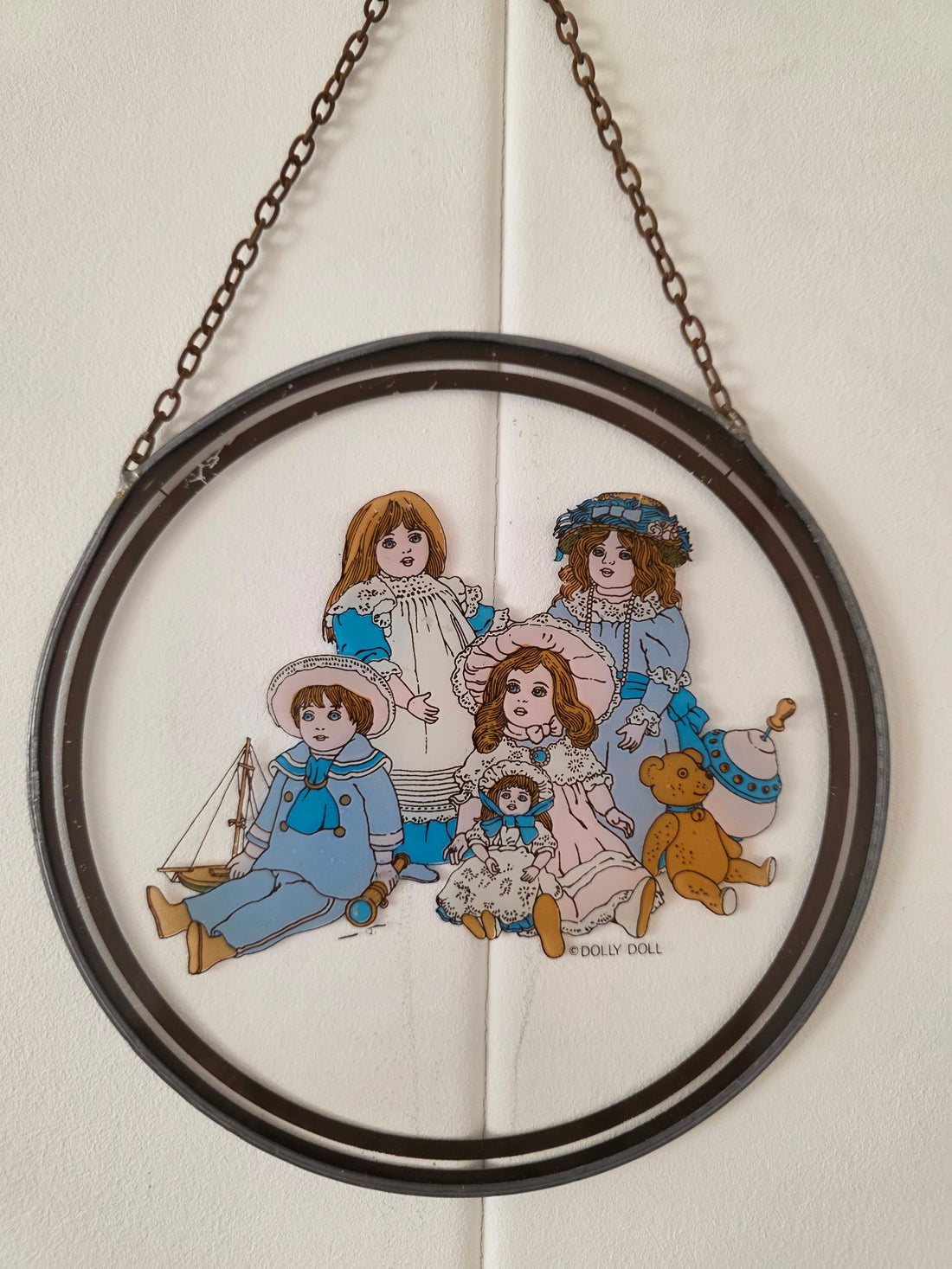 Vintage Dolly Doll wanddecoratie glas in lood