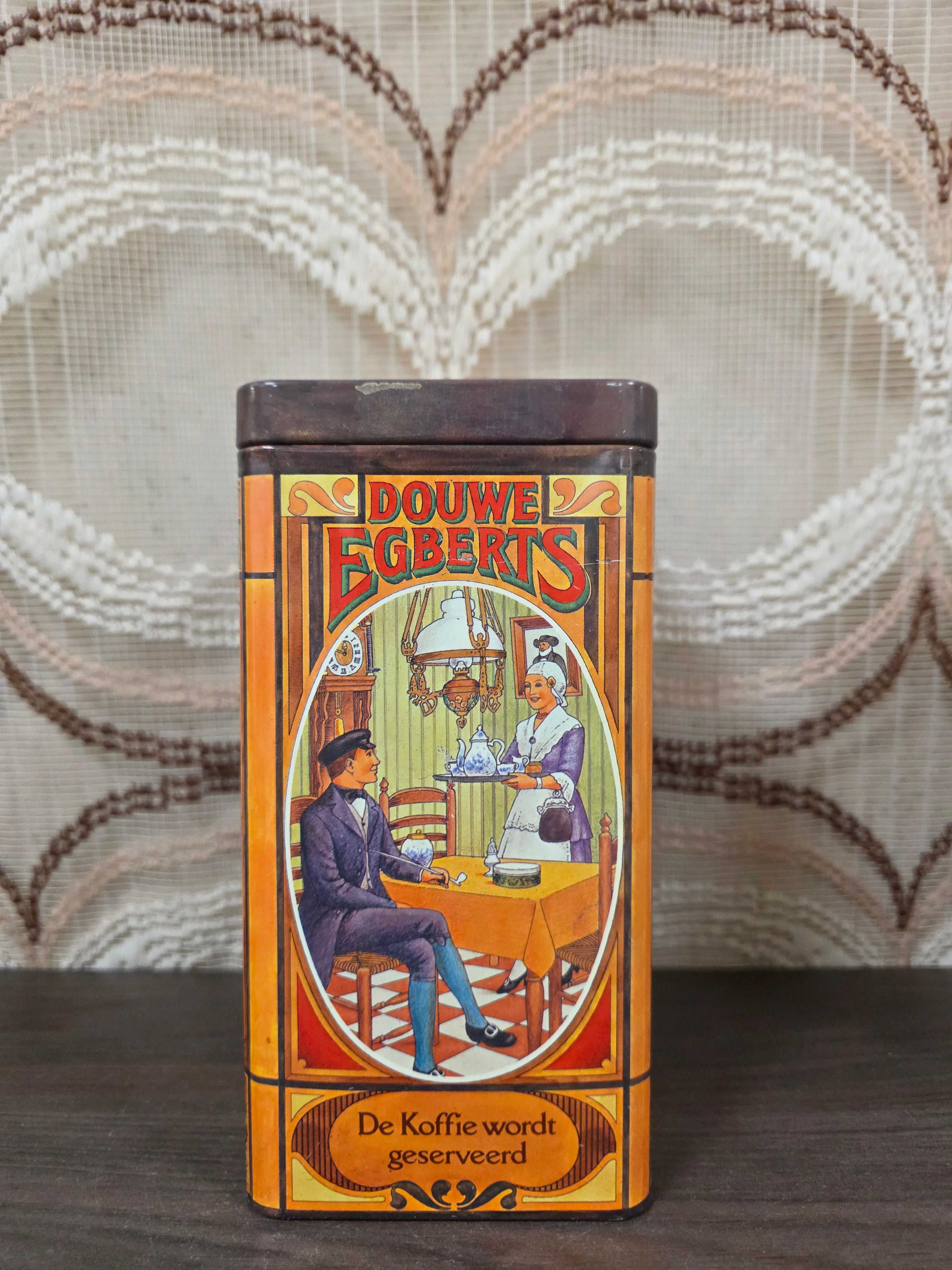 Vintage Douwe Egberts koffieblik bewaarbus voor koffie