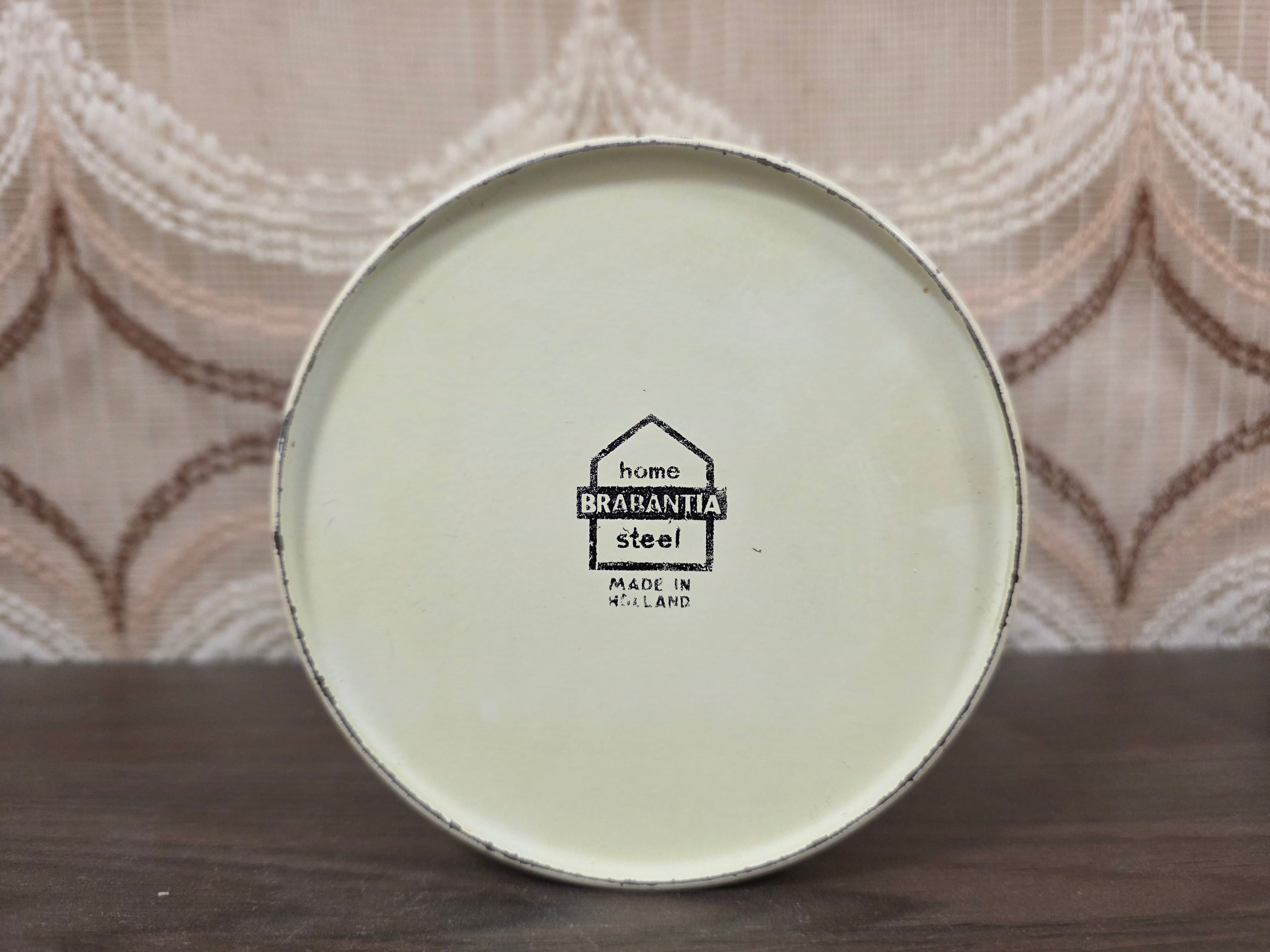 Brabantia koffieblik jaren ’70 vintage crèmekleurig