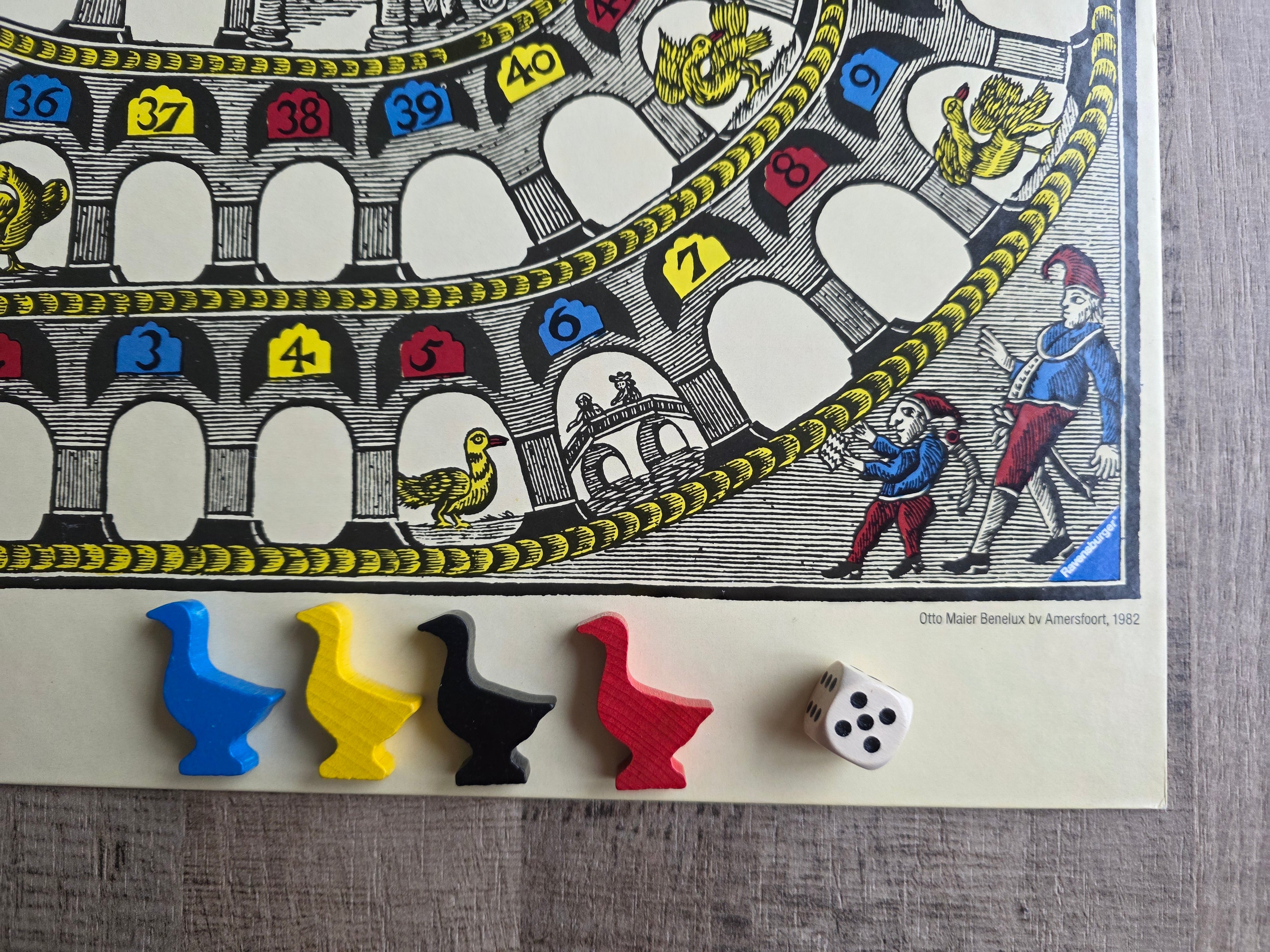 Het Nieuw en Vermaecklyck Gansespel Ravensburger 1982