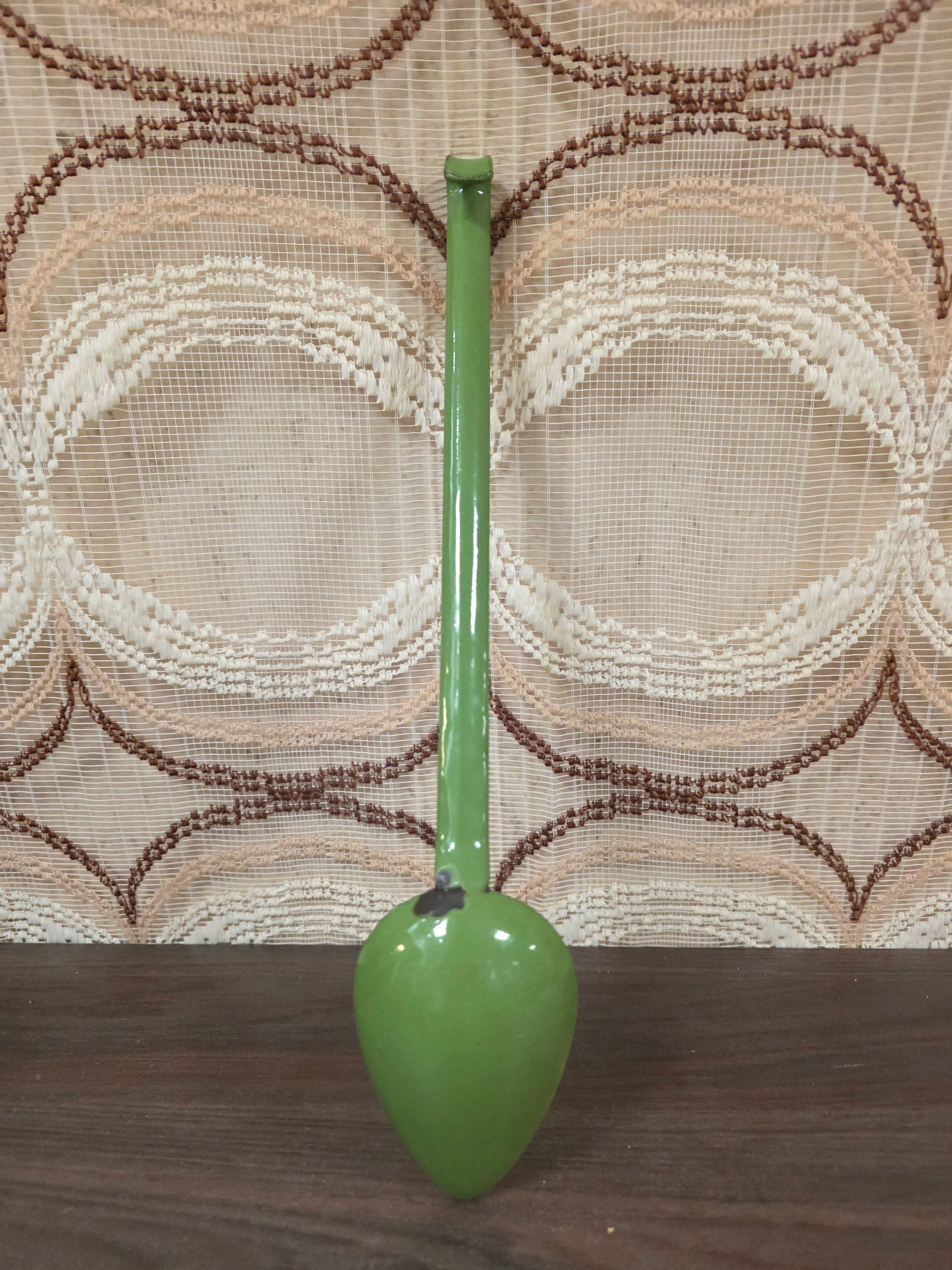 Emaille reseda groene lepel