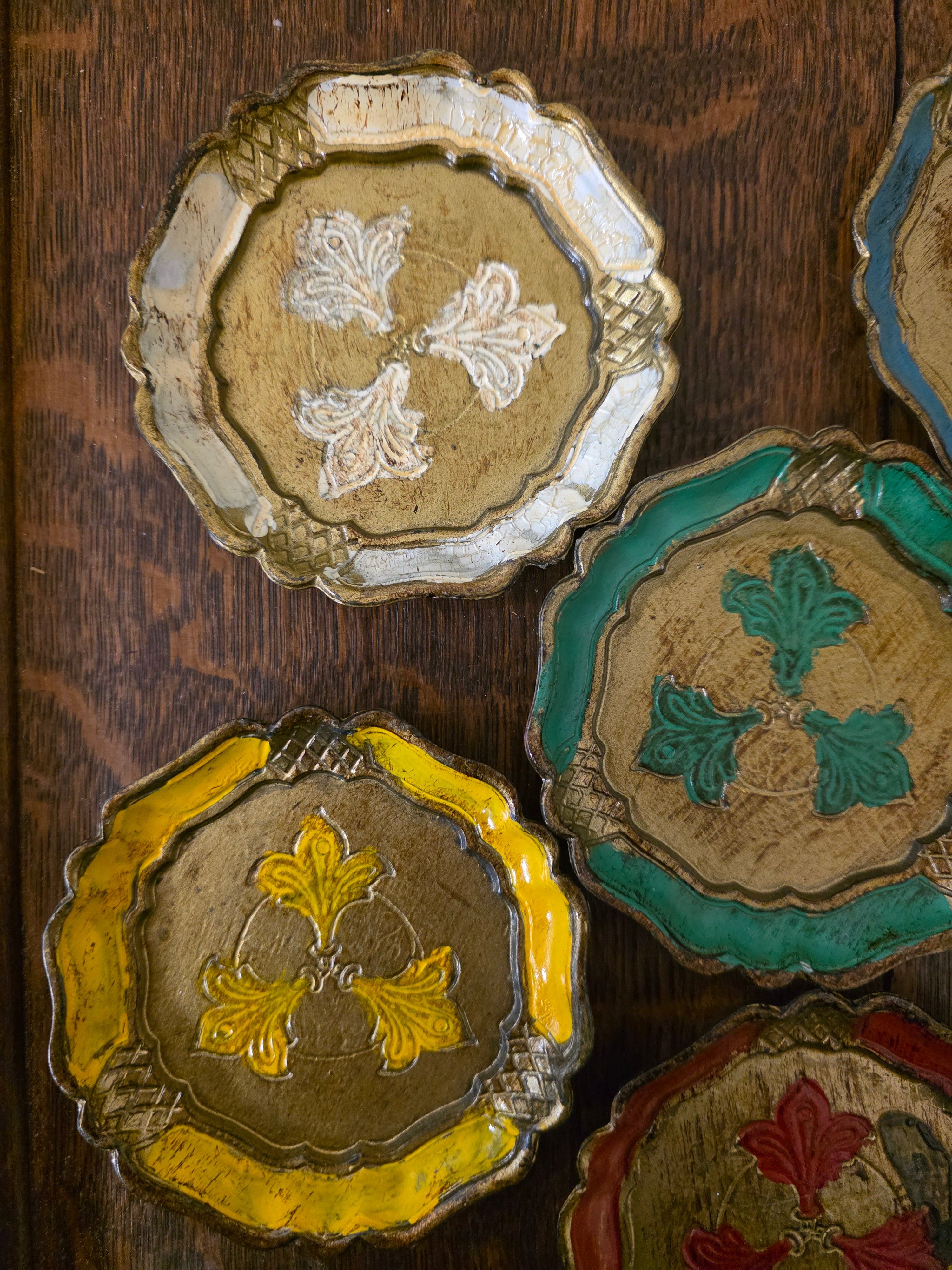 Florentijnse vintage houten onderzetters