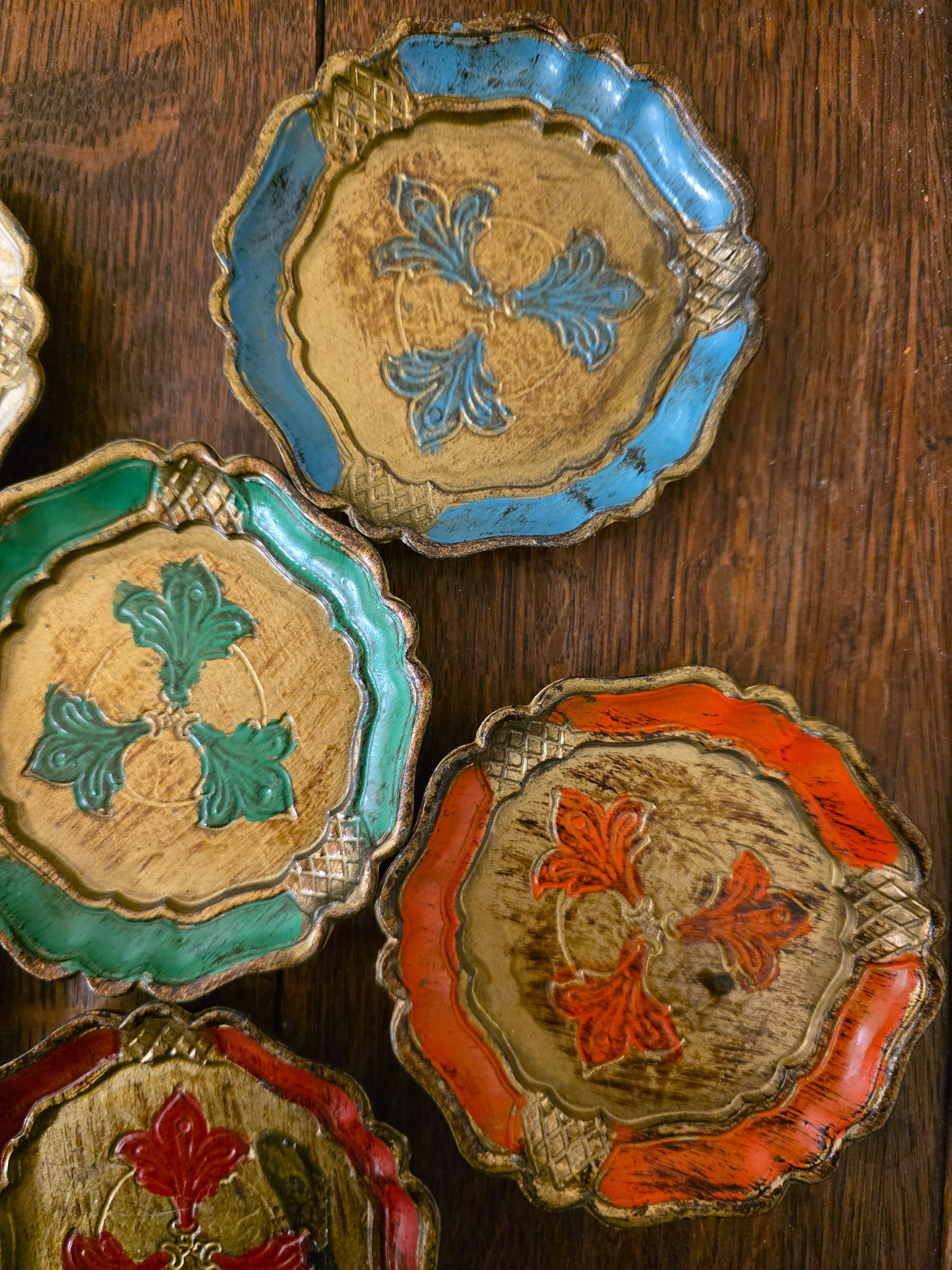 Florentijnse vintage houten onderzetters