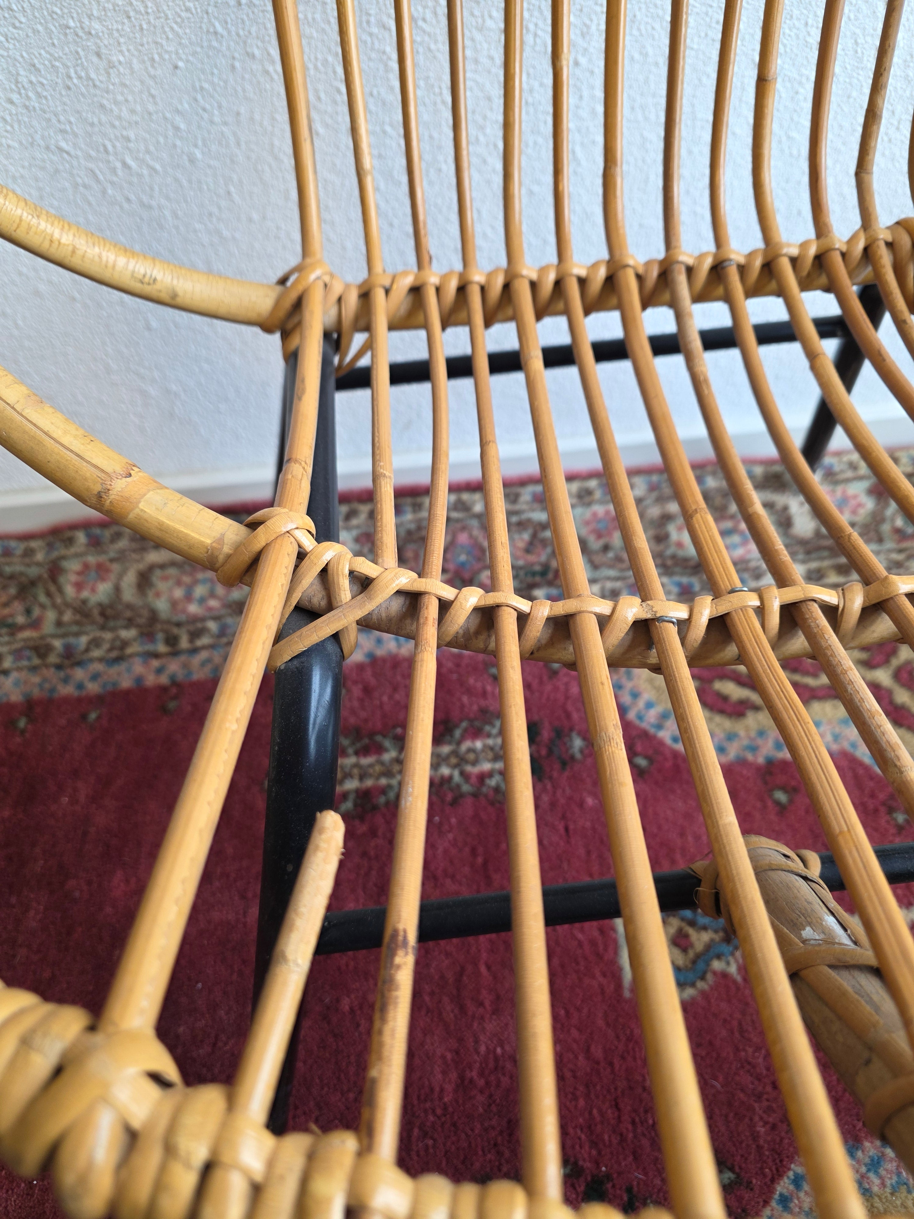 Vintage Rohe rotan stoel