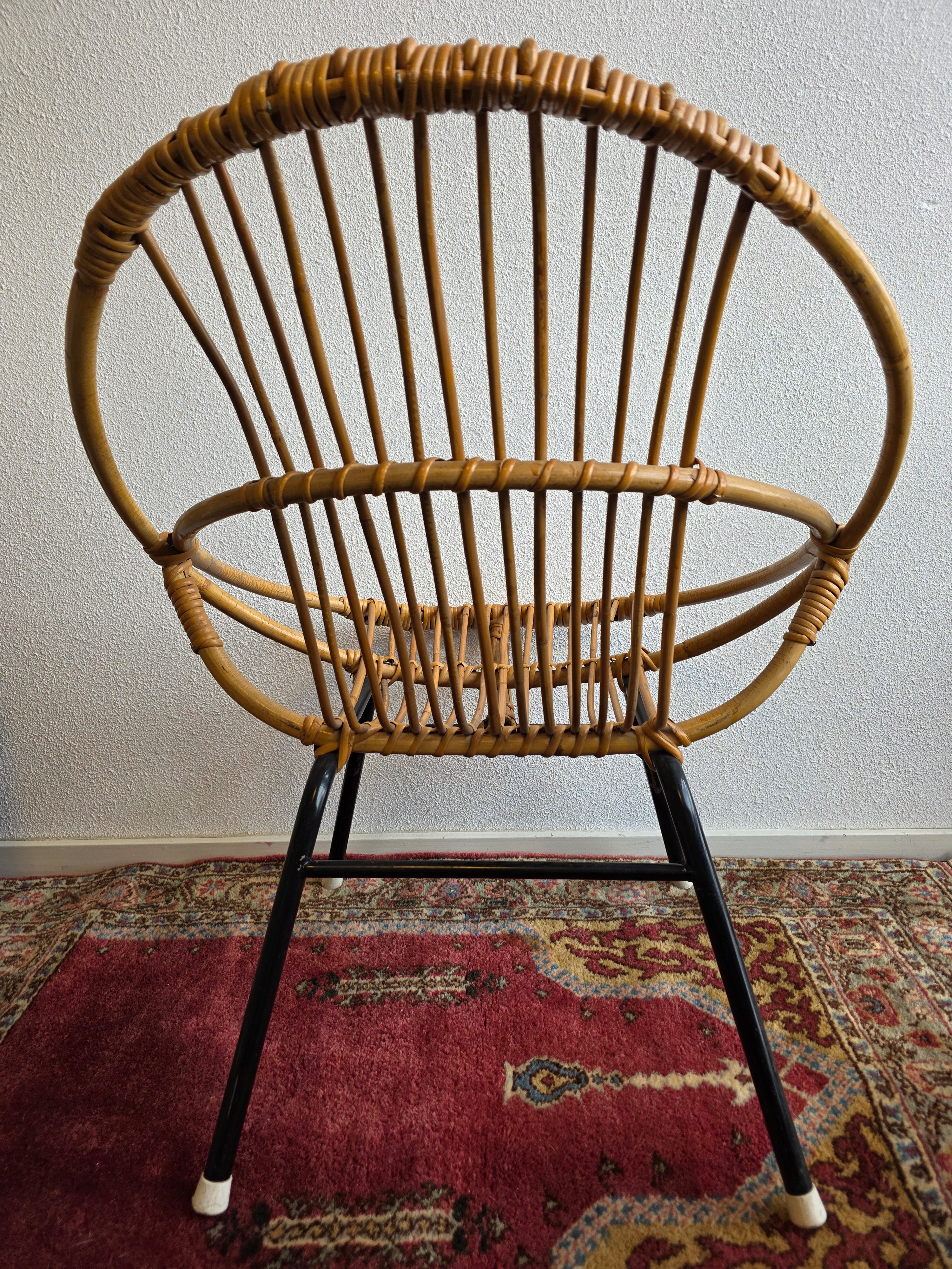 Vintage Rohe rotan stoel