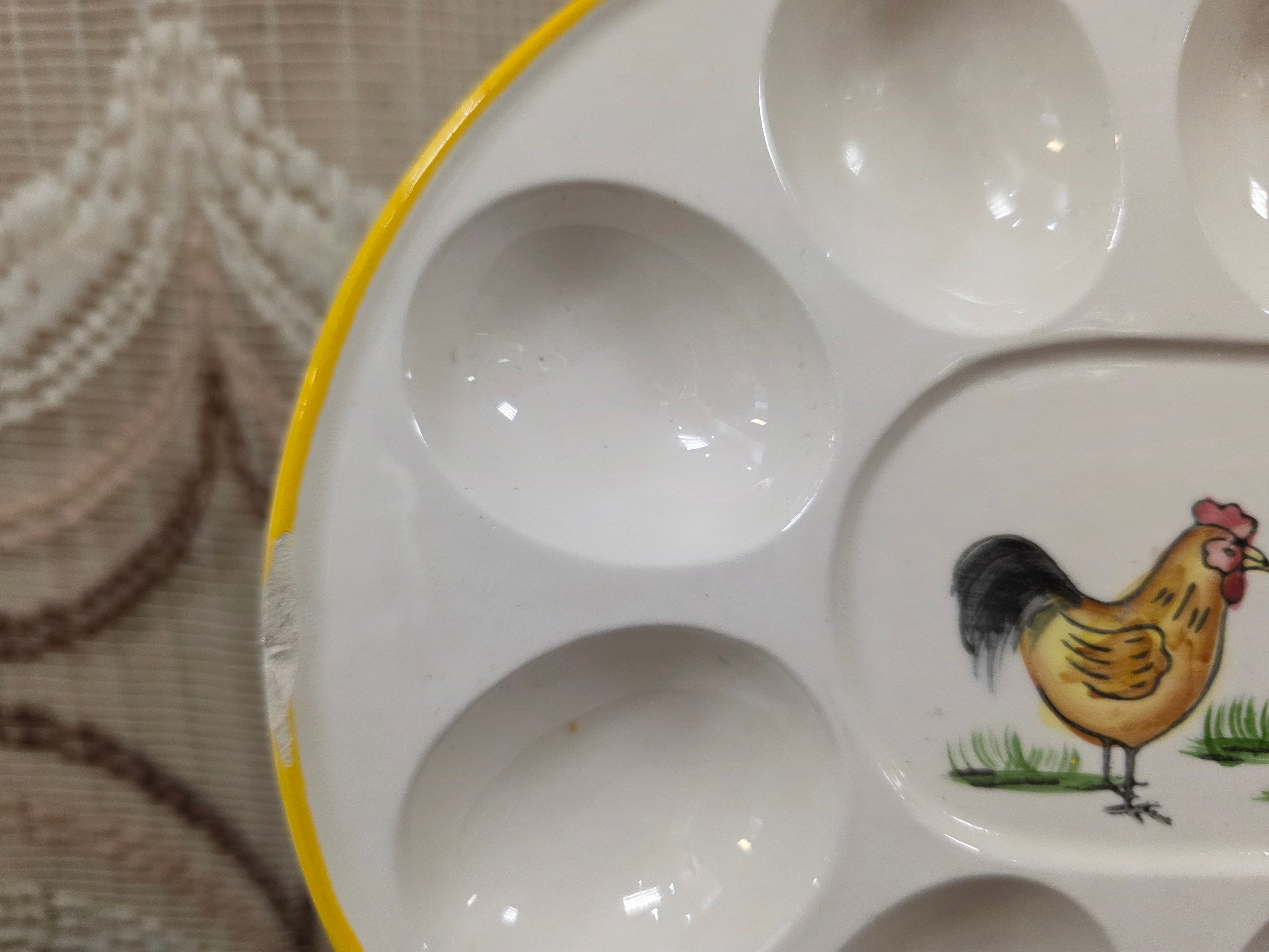 Bord voor gevulde eieren kippenprint 22,5 x 16,5 cm