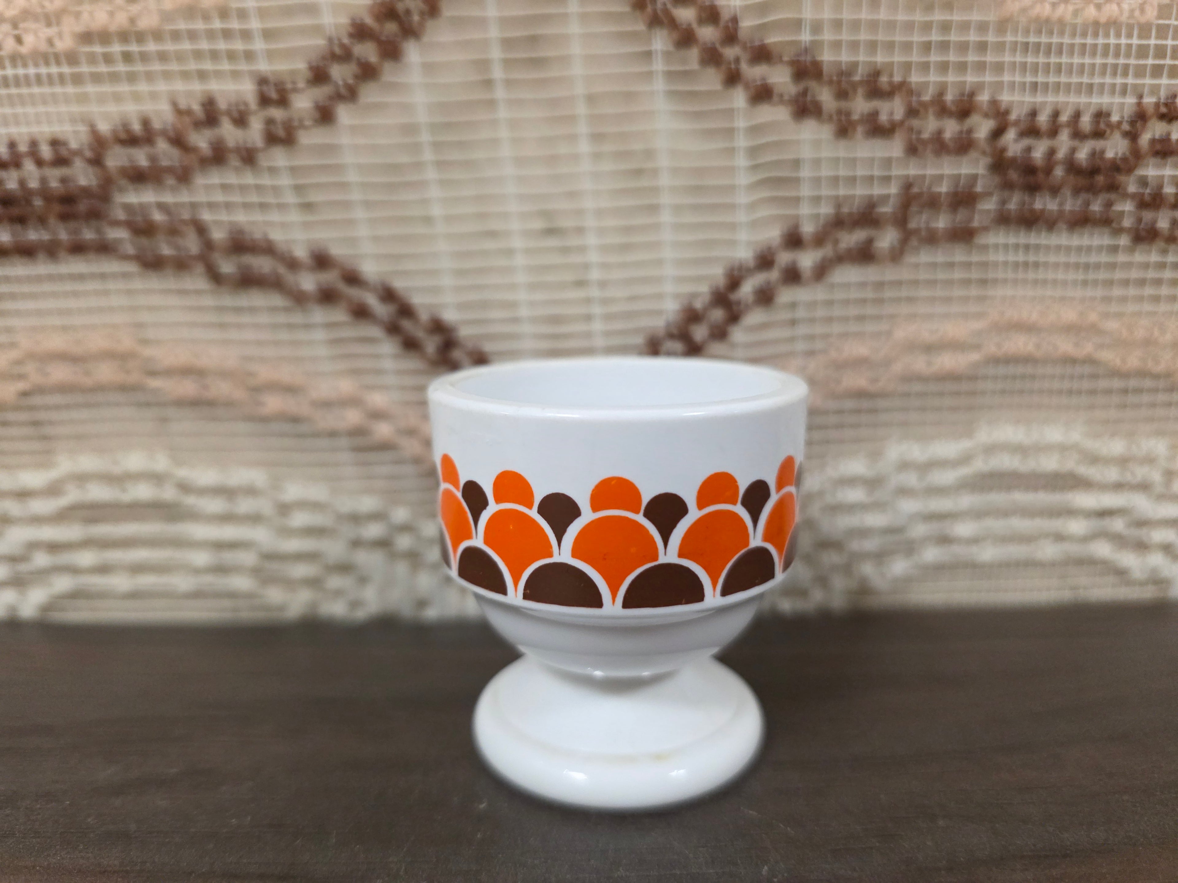 Emsa eierdop oranje bruin jaren 70