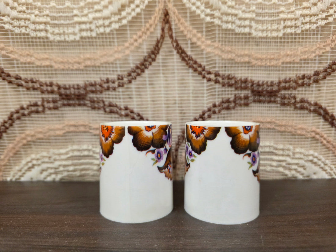 Eierdop set van 2 met bloemenprint