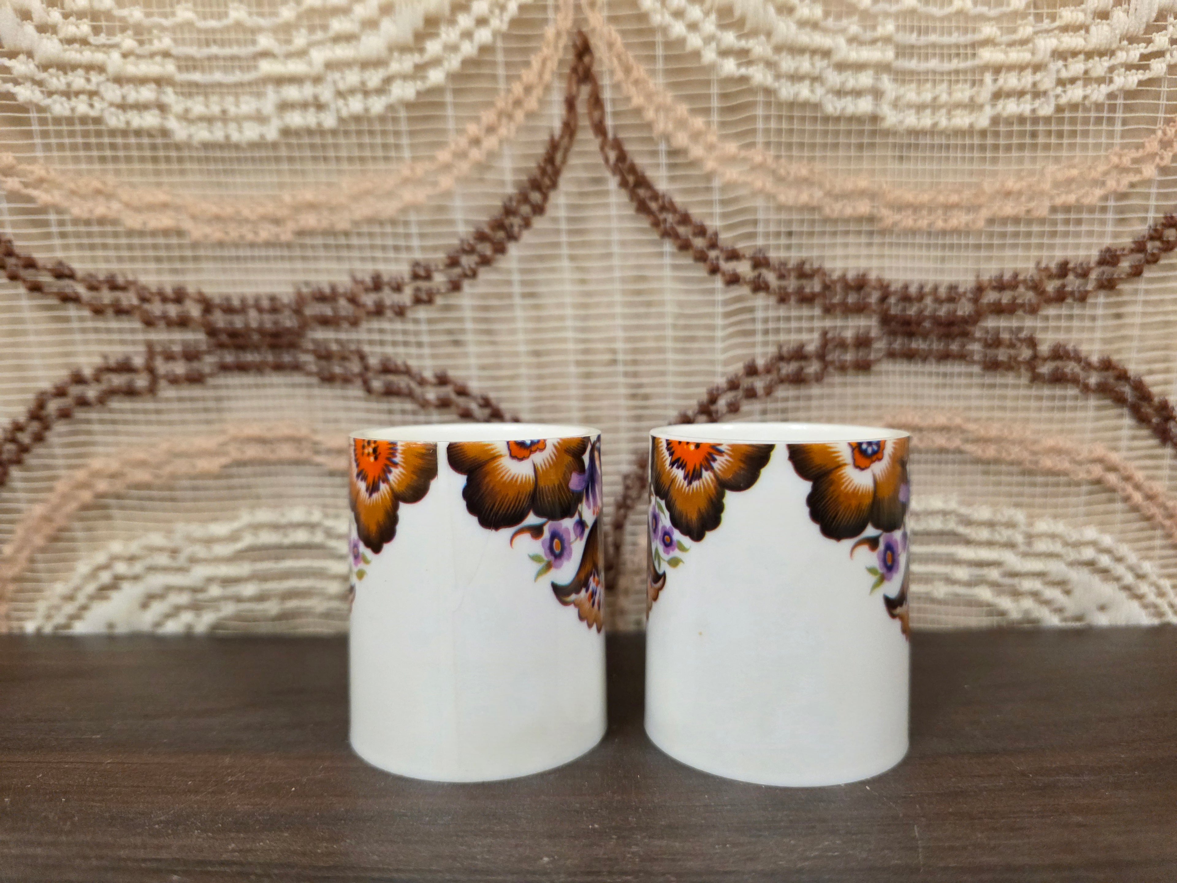 Eierdop set van 2 met bloemenprint