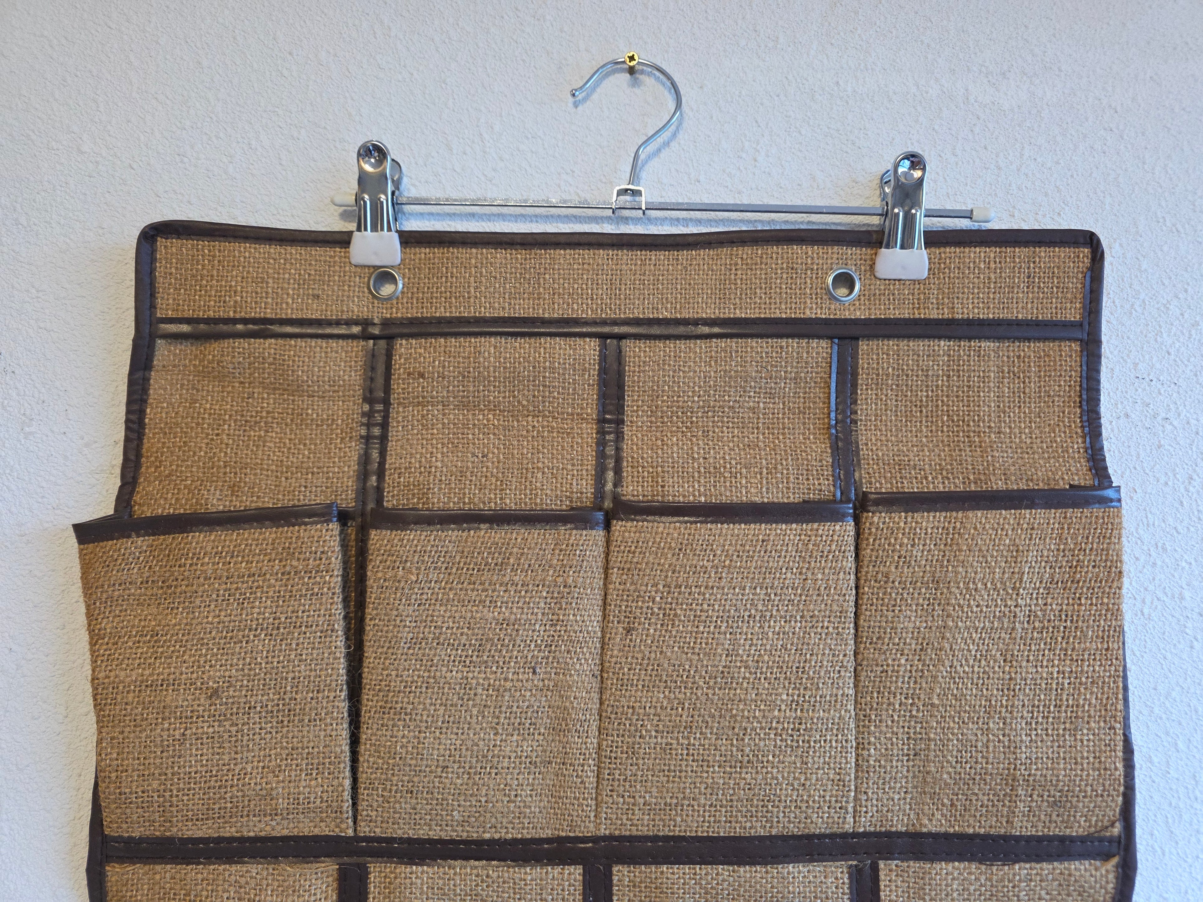 Jute hangende opberger met vakken 67 x 43,5 cm