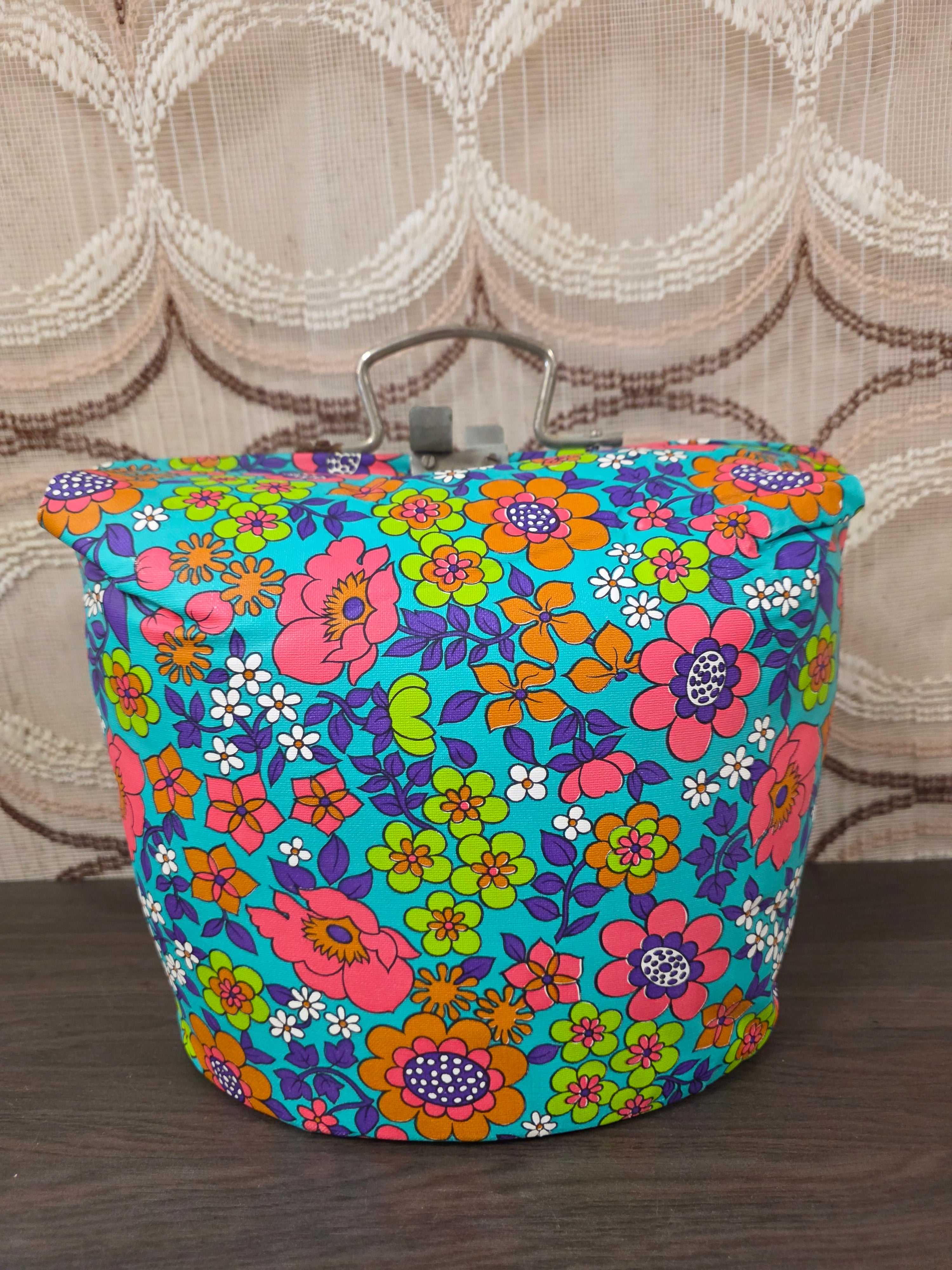 Vintage theebeurs met knip bloemen jaren 70