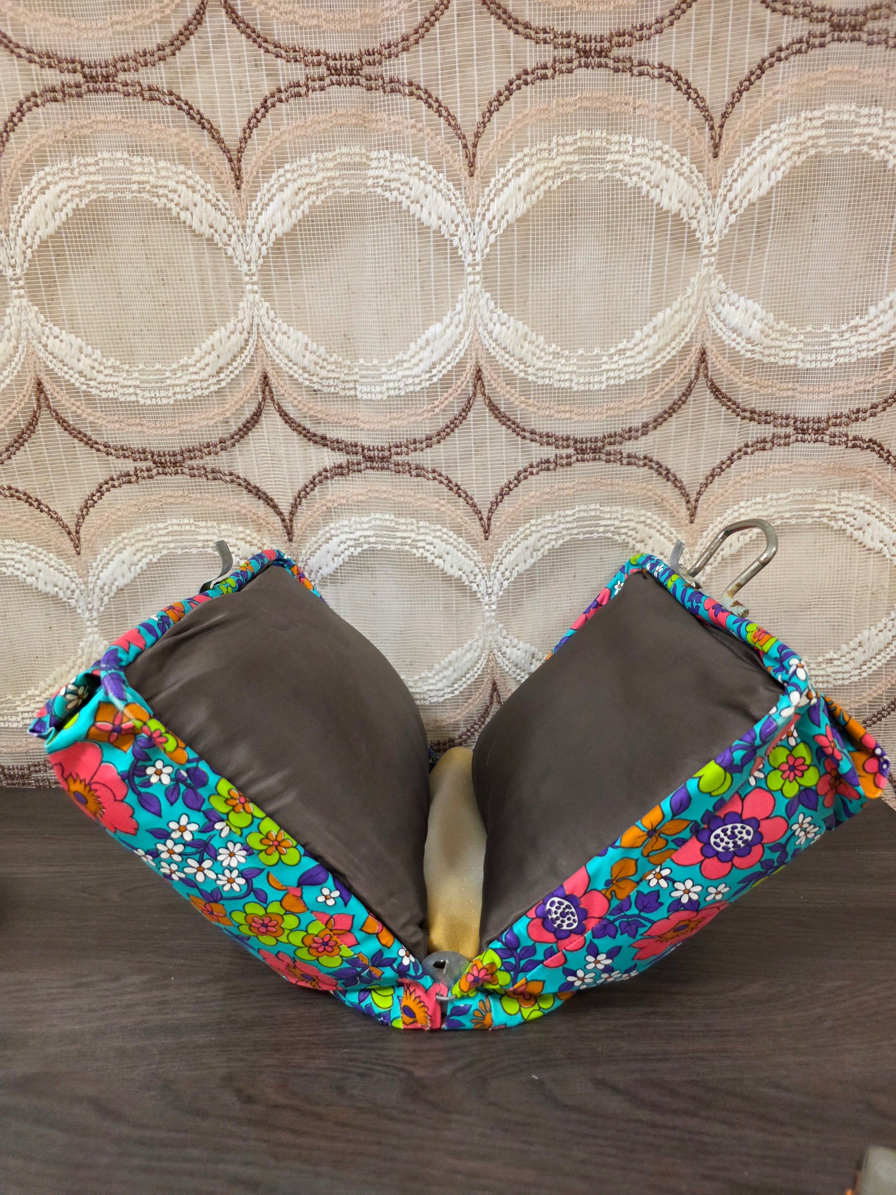 Vintage theebeurs met knip bloemen jaren 70