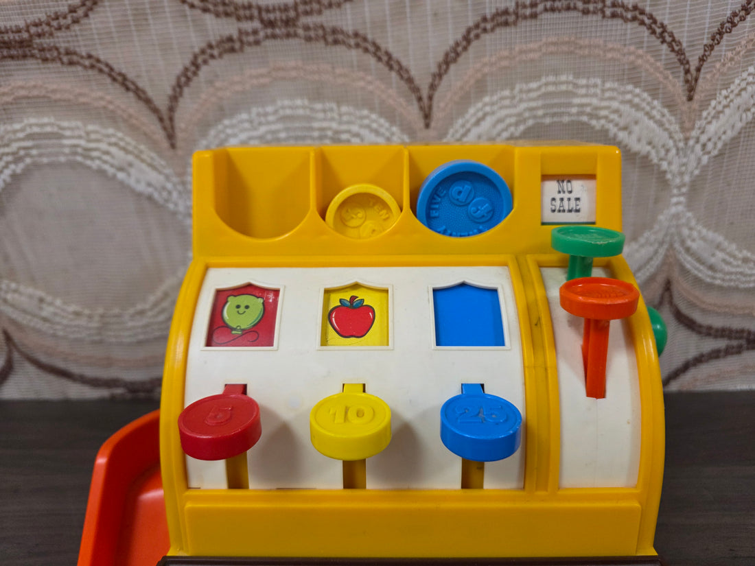 Fisher Price kassa – vintage cash register jaren ’70