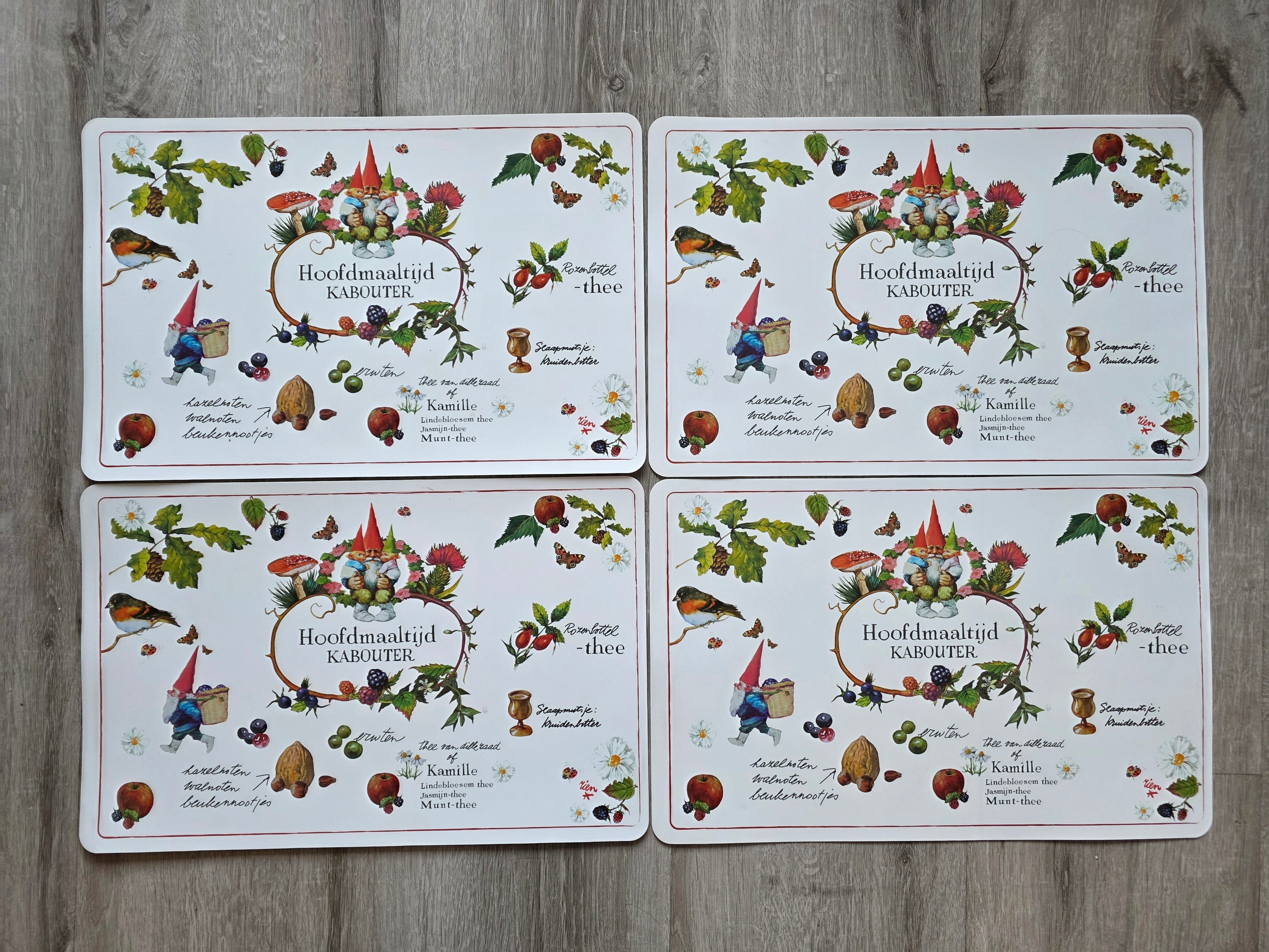 Vintage David de Kabouter placemats Rien Poortvliet