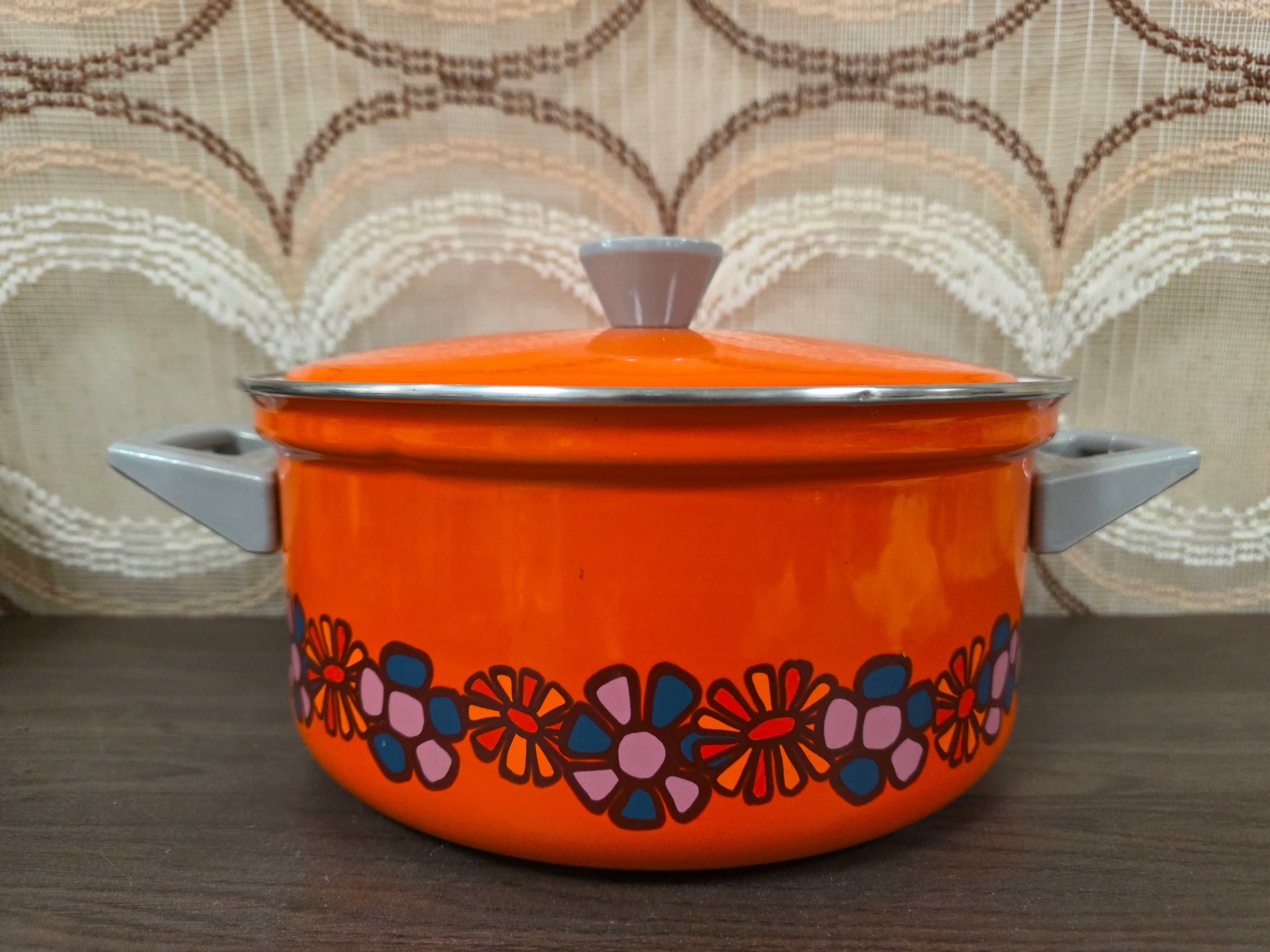 Brabantia pan Diana bloemmotief jaren ’70 – Ø 24 cm