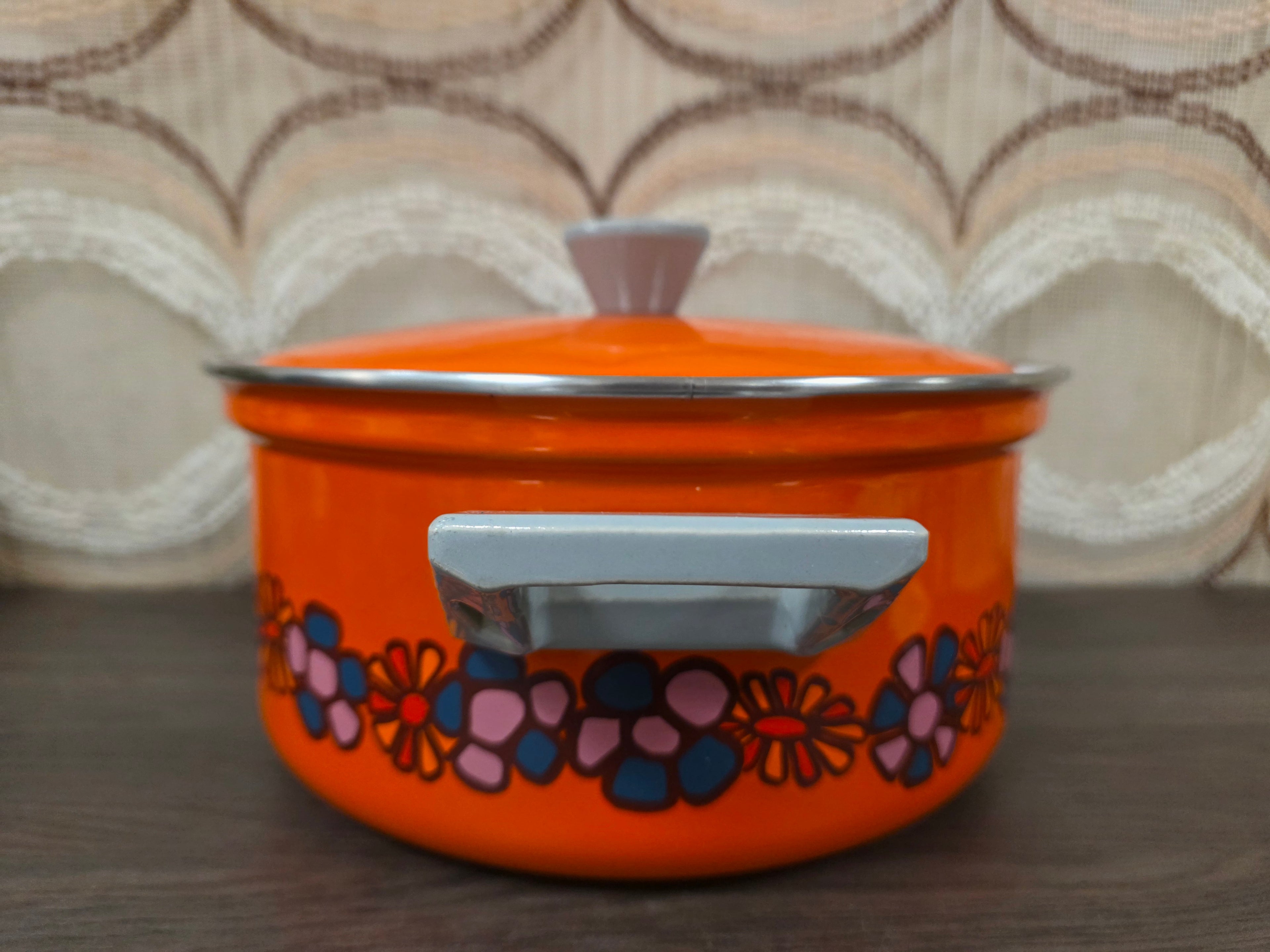 Brabantia pan Diana bloemmotief jaren ’70 – Ø 24 cm