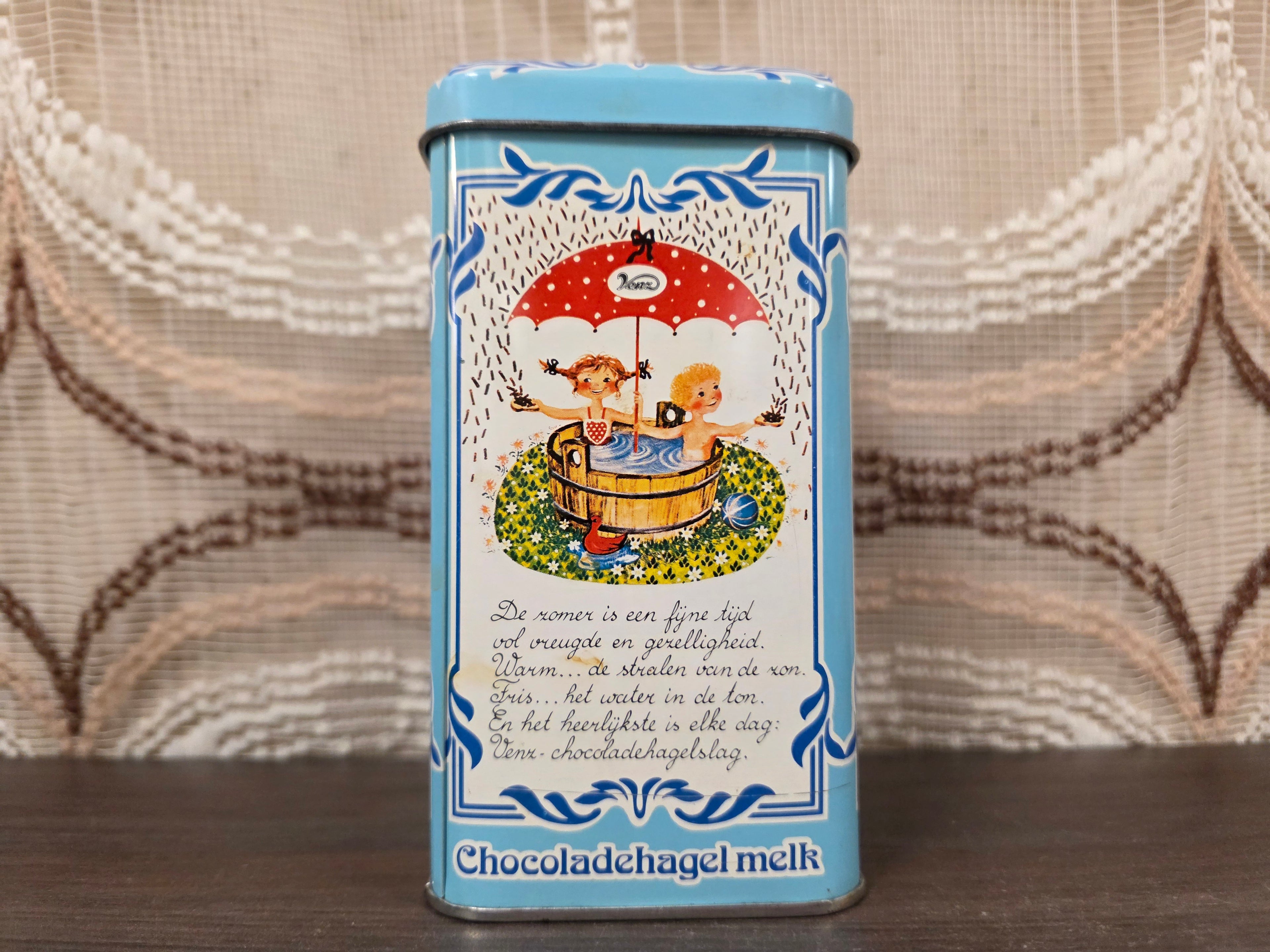 Venz melk hagelslag blik blauw met illustratie
