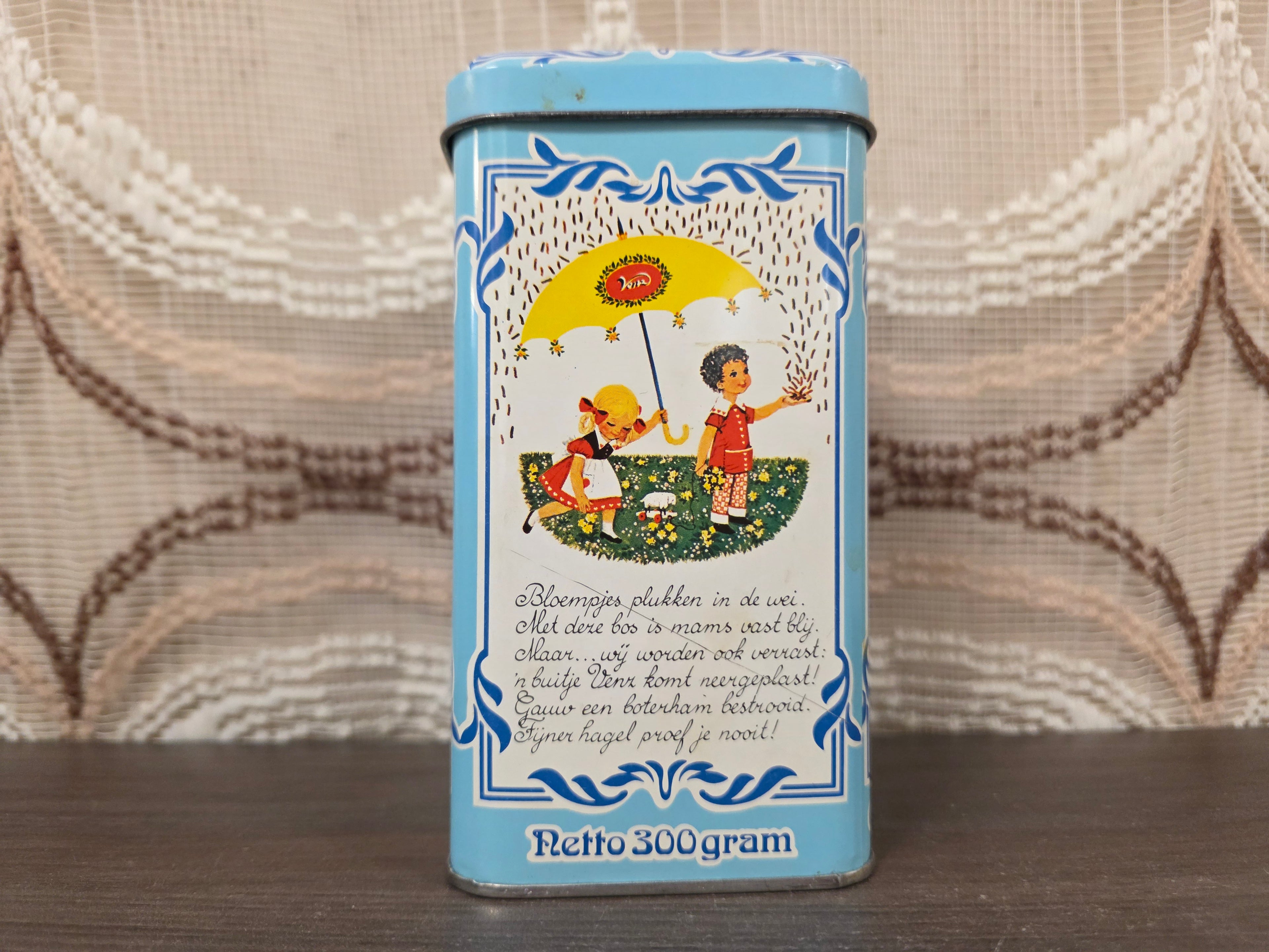 Venz melk hagelslag blik blauw met illustratie