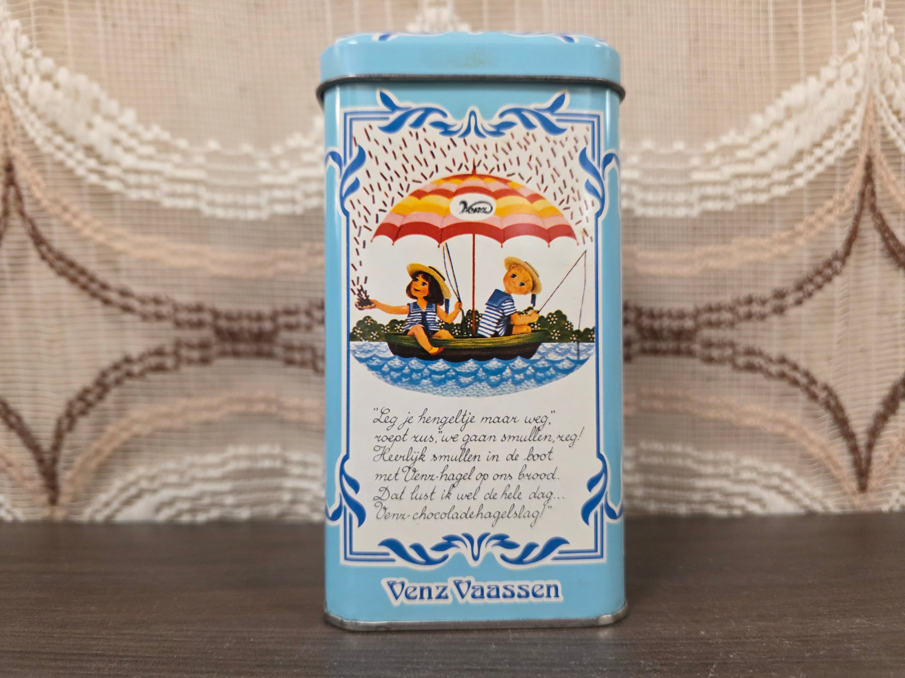 Venz melk hagelslag blik blauw met illustratie