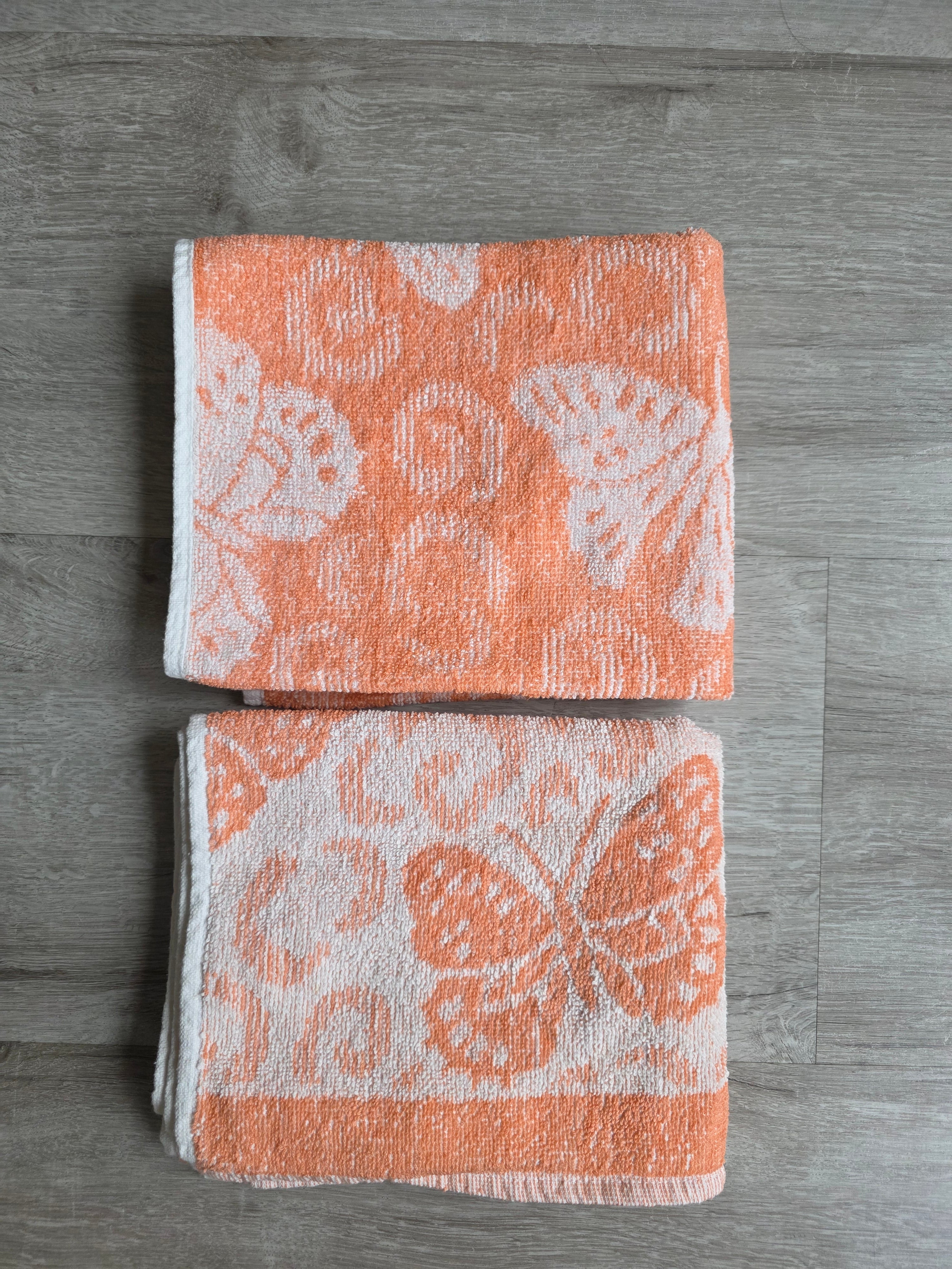 Vintage handdoeken met vlinders – set van 2