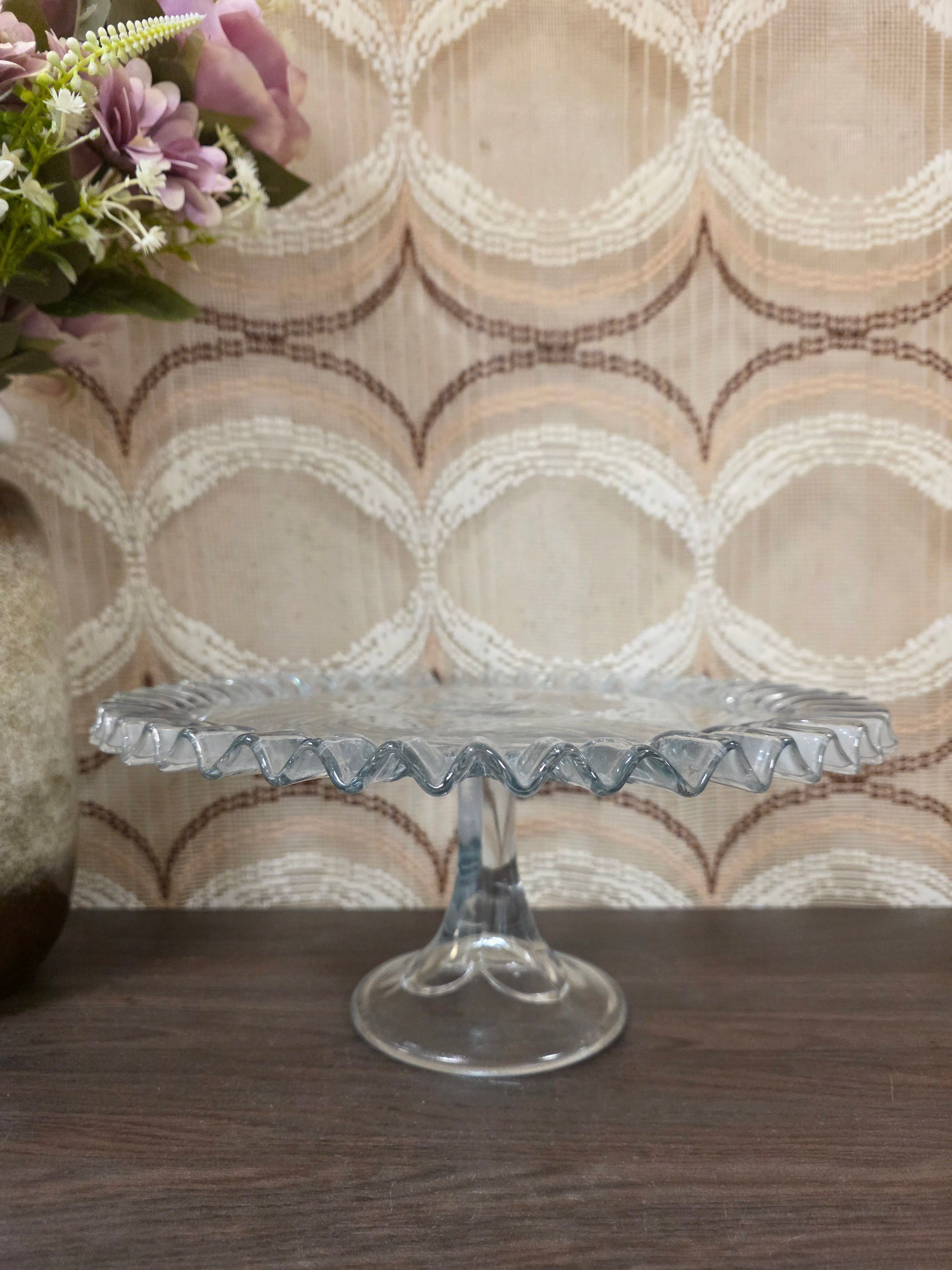 Glazen taartplateau op voet 30 cm