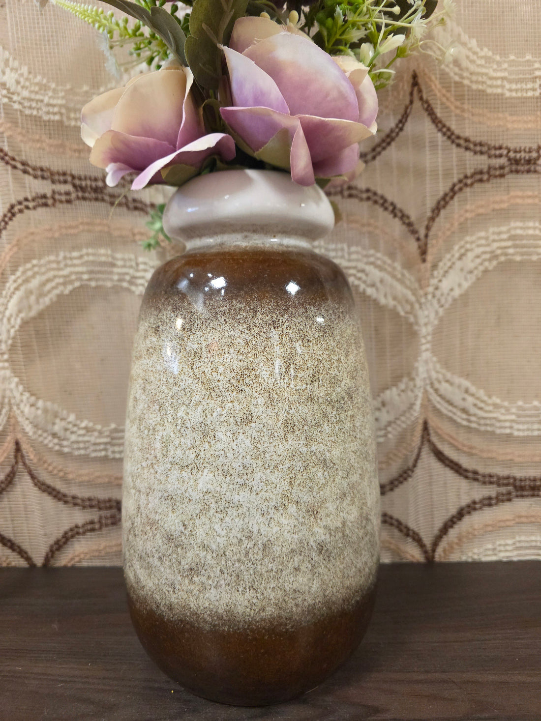 VEB Haldensleben Keramik vintage vaas bruin