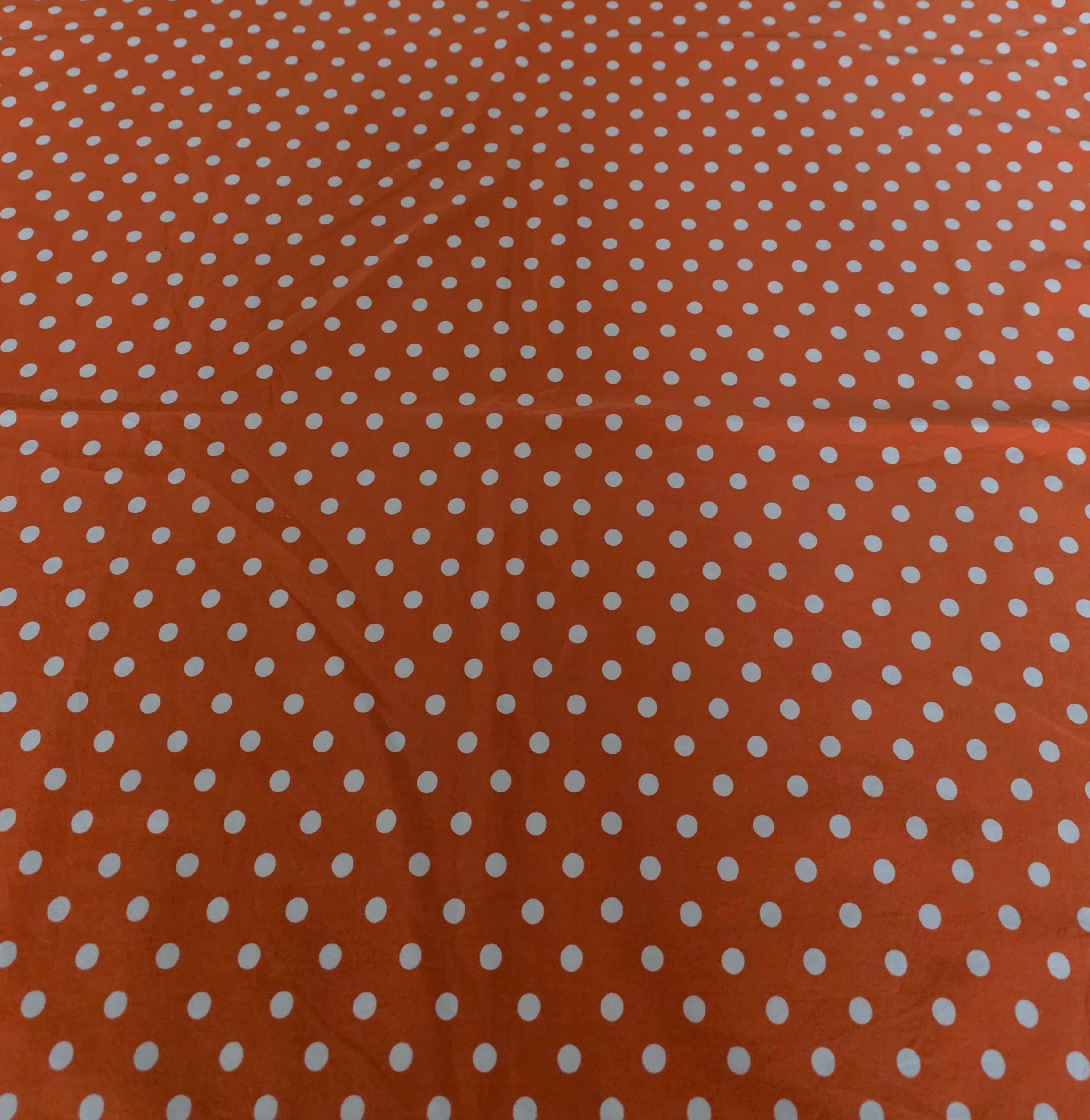 Retro ledikant laken – oranje met witte polkadots