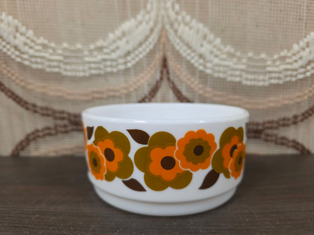 Arcopal France Lotus schaaltje oranje bruin bloemen