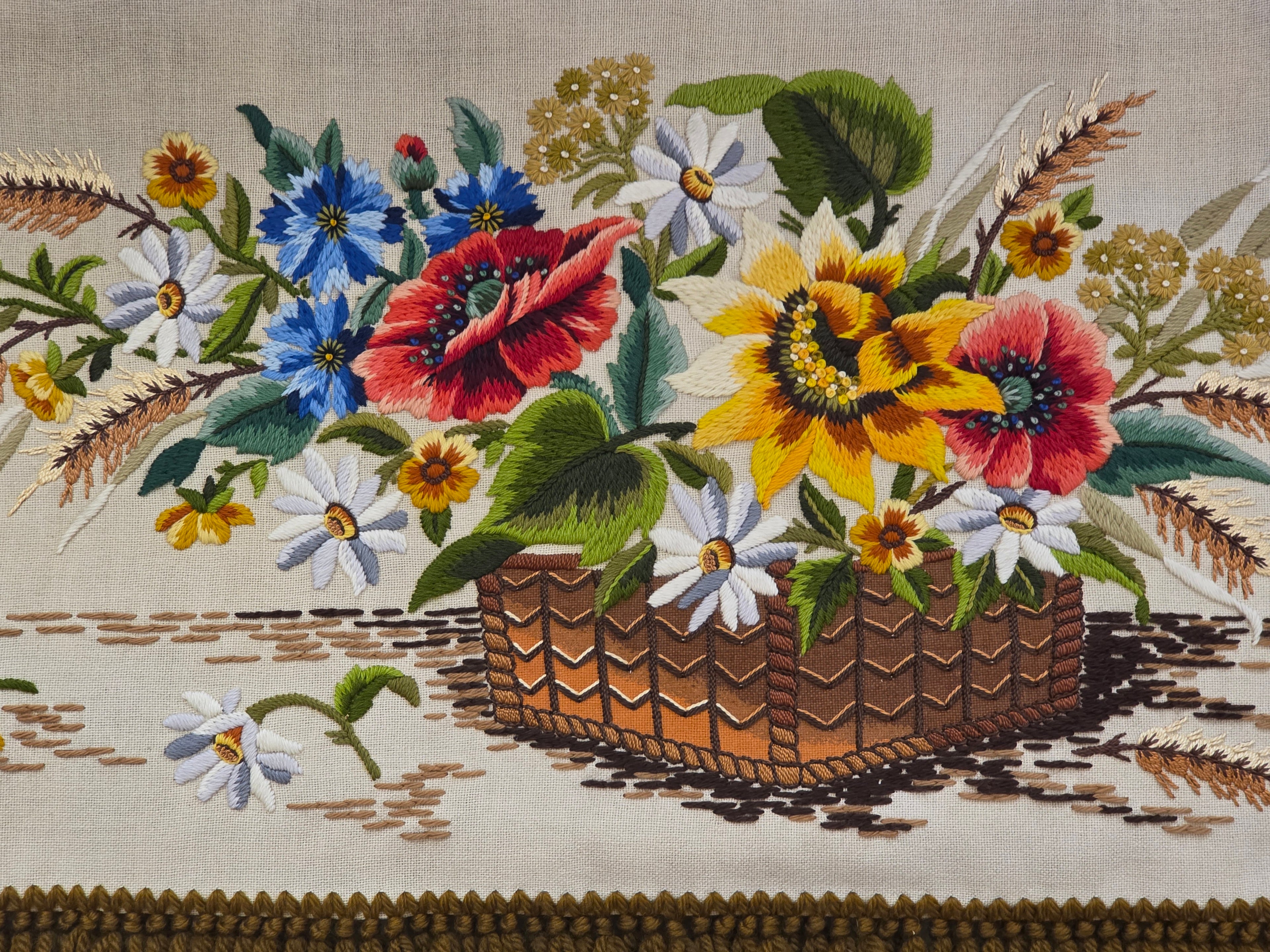 Vintage wandkleed bloemen 94 x 62 cm