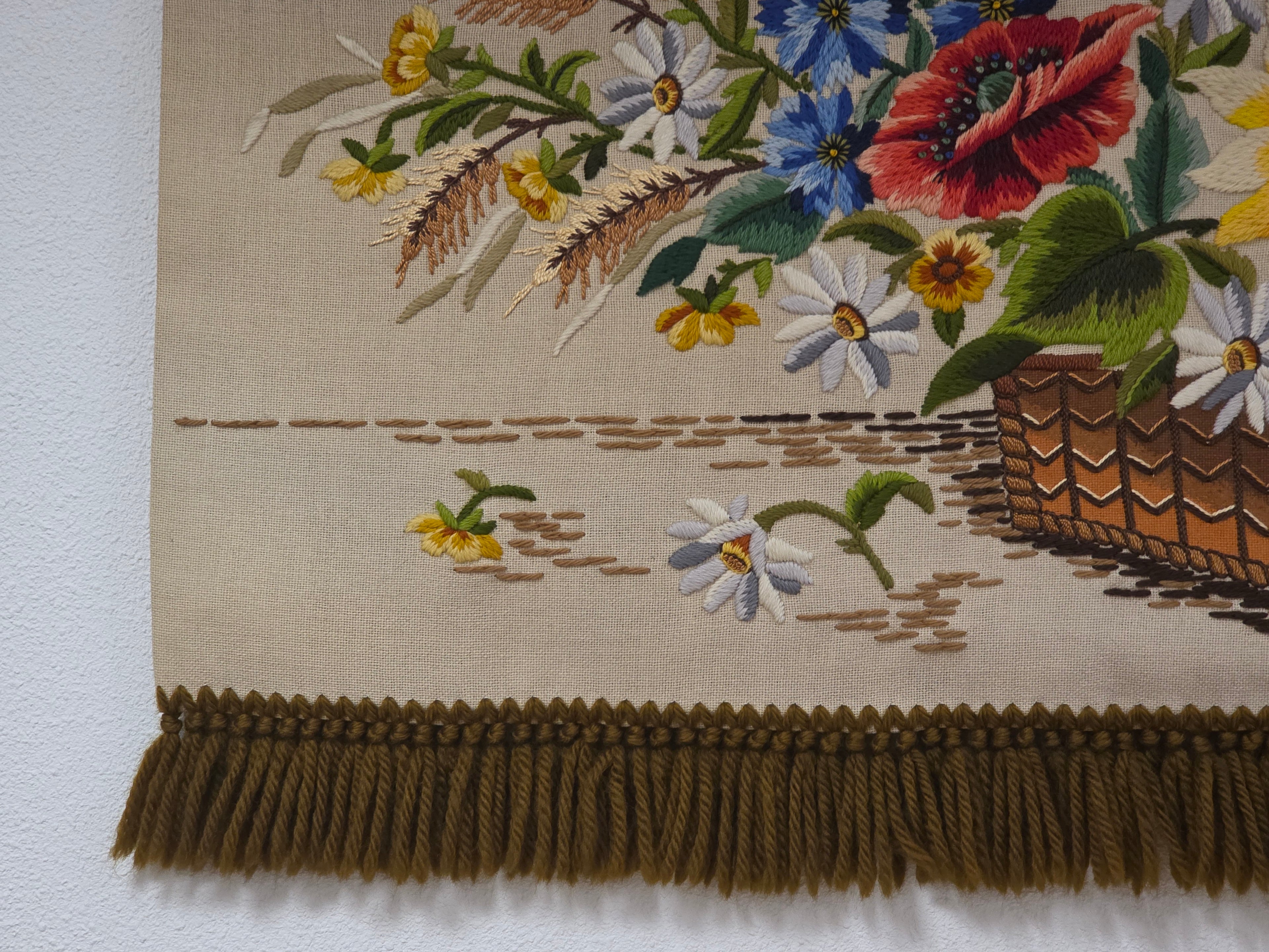 Vintage wandkleed bloemen 94 x 62 cm