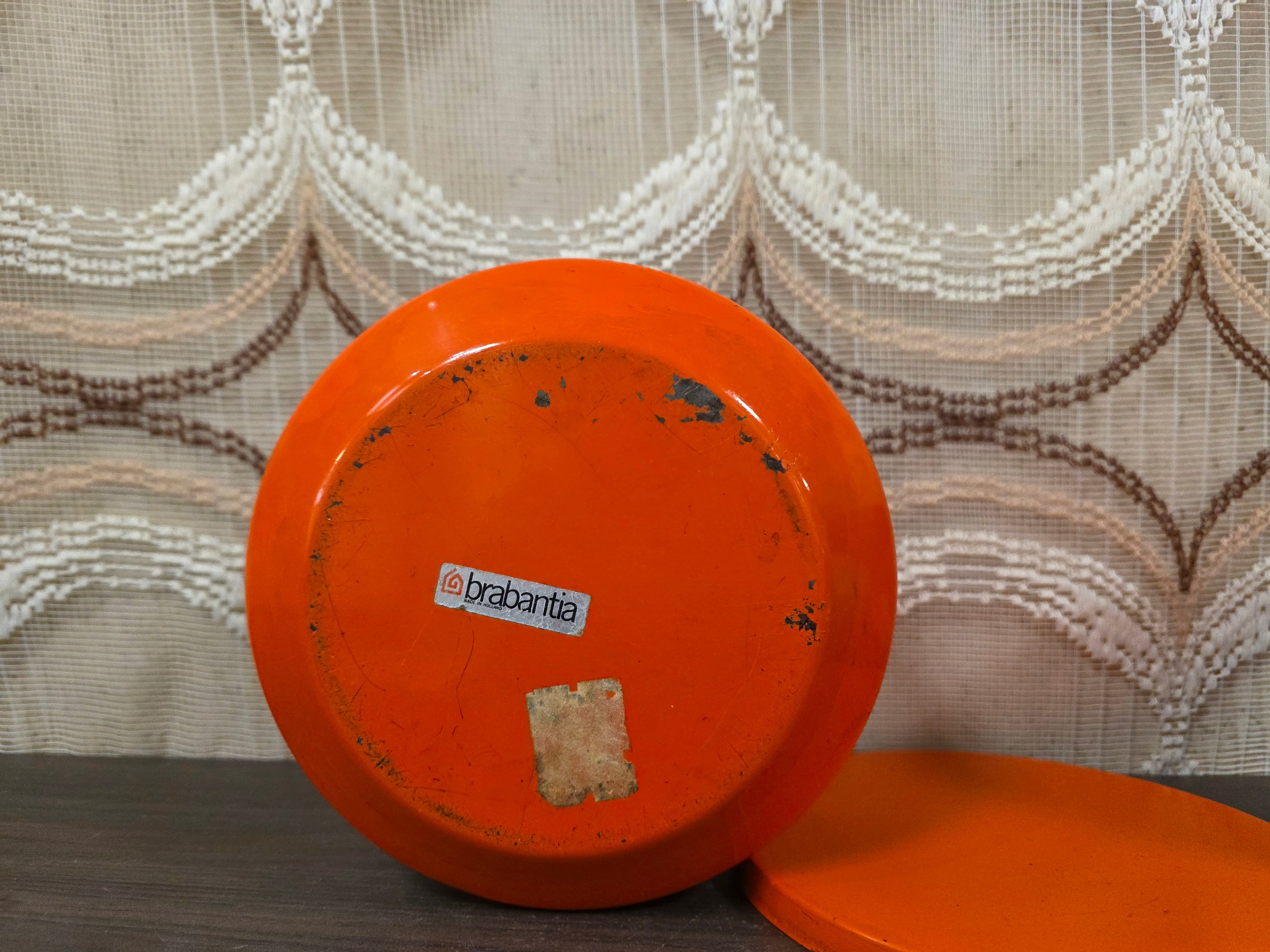 Brabantia Diane trommel oranje bloemen jaren 70