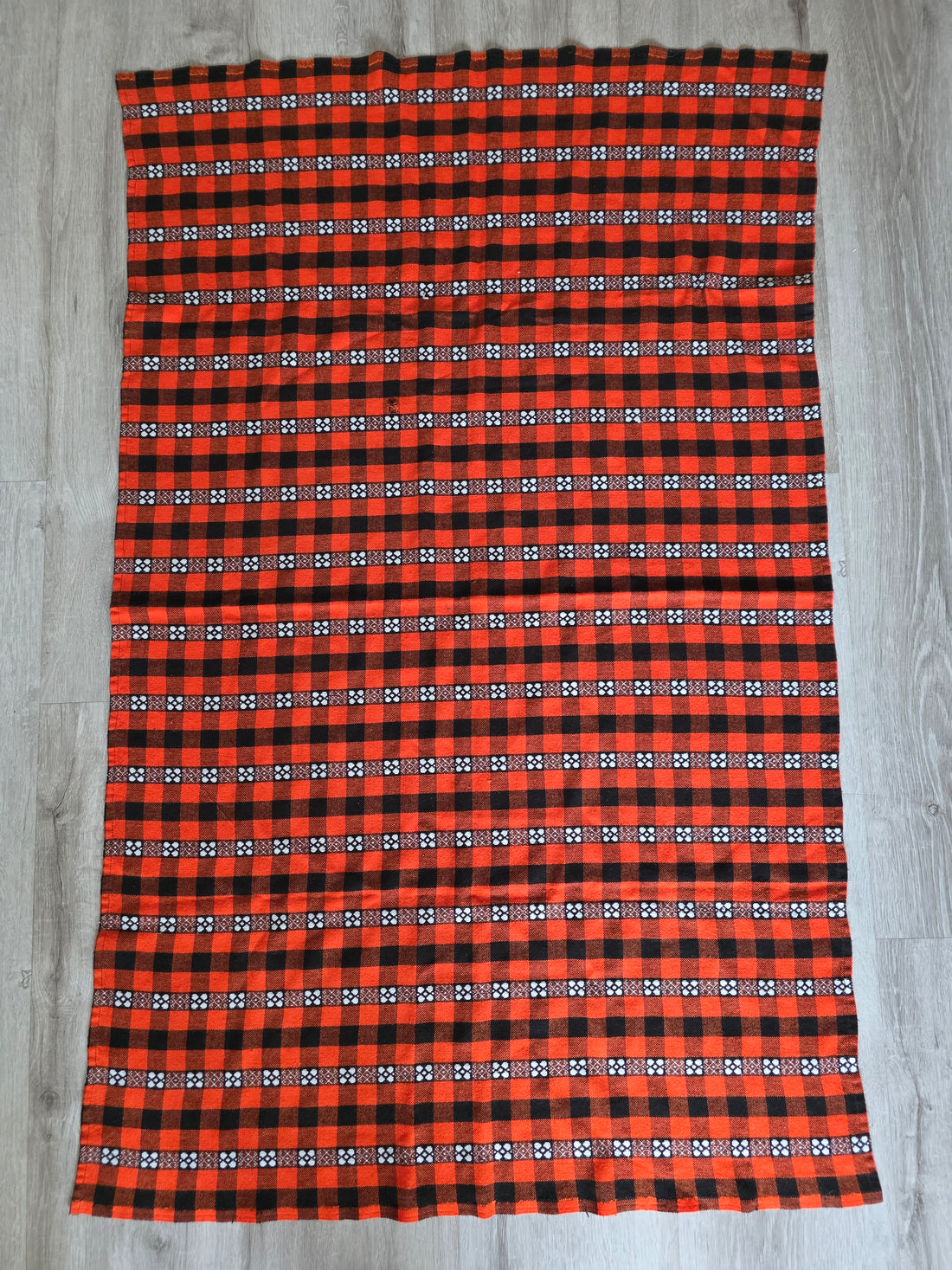Tafelkleed geruit oranje 130 x 81 cm