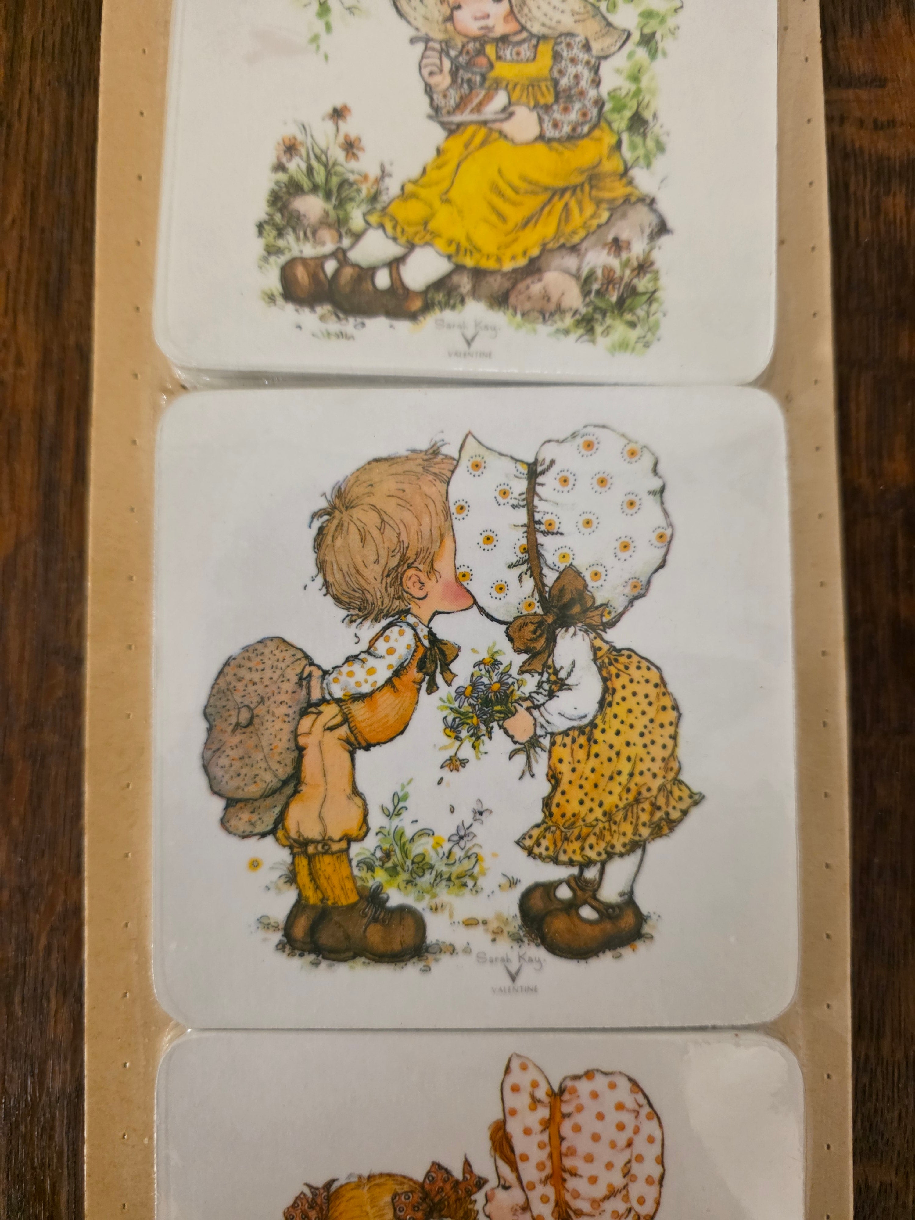 Vintage Sarah Kay Valentine onderzetters set van 6