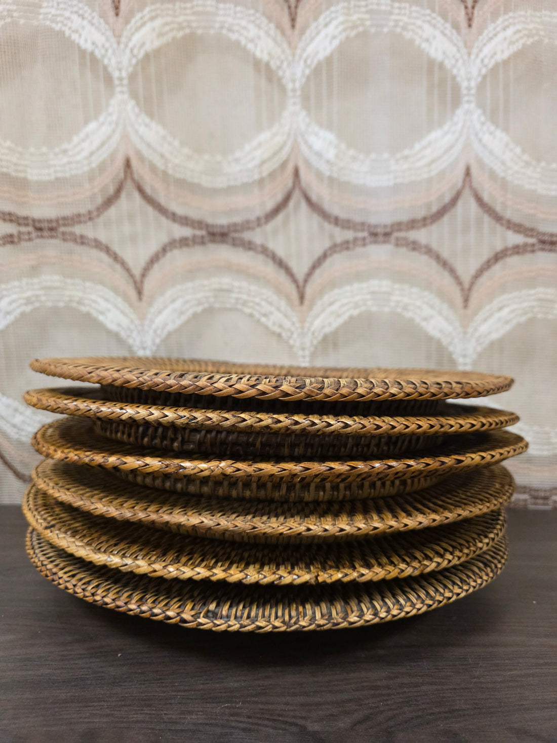 Vintage rotan onderborden 31,5 cm