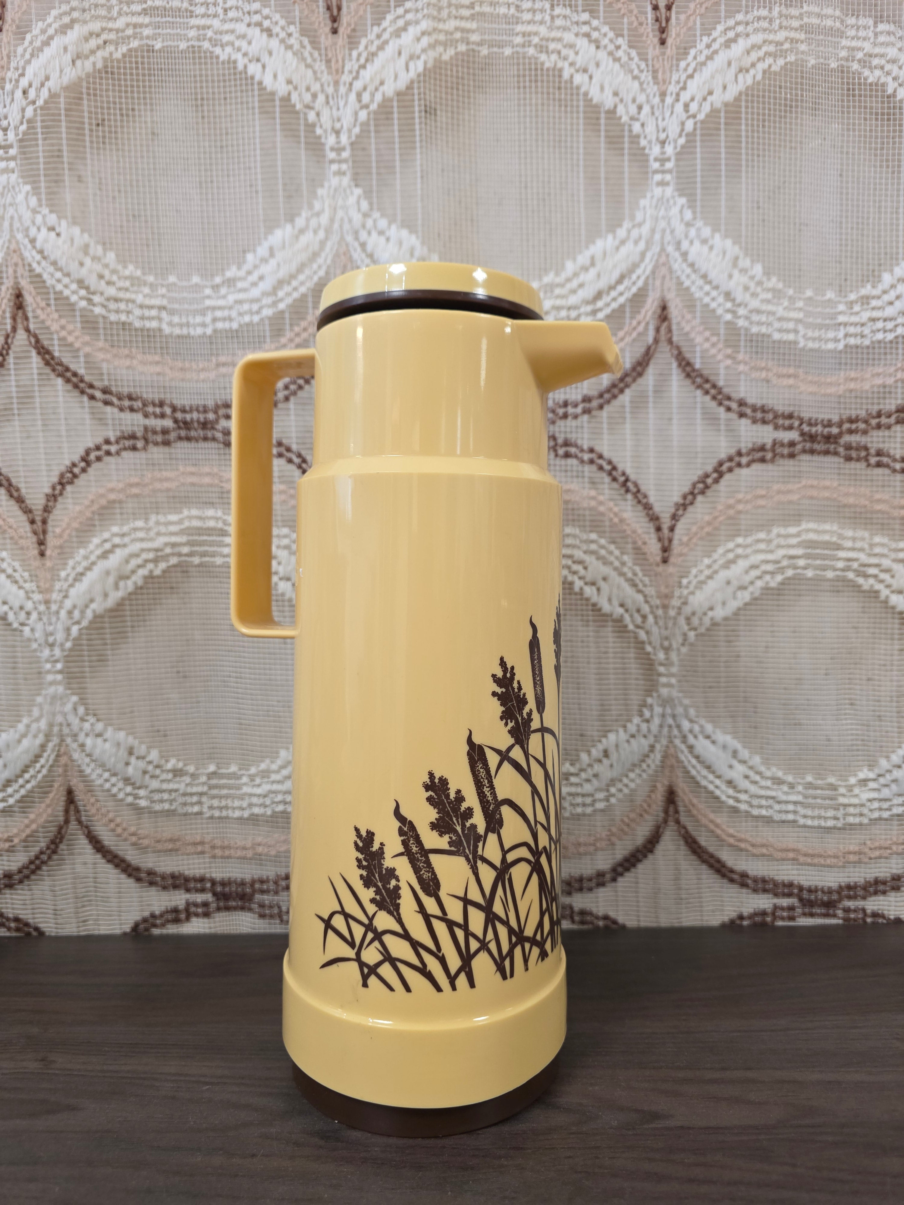 Vintage Helios thermoskan beige met bruin