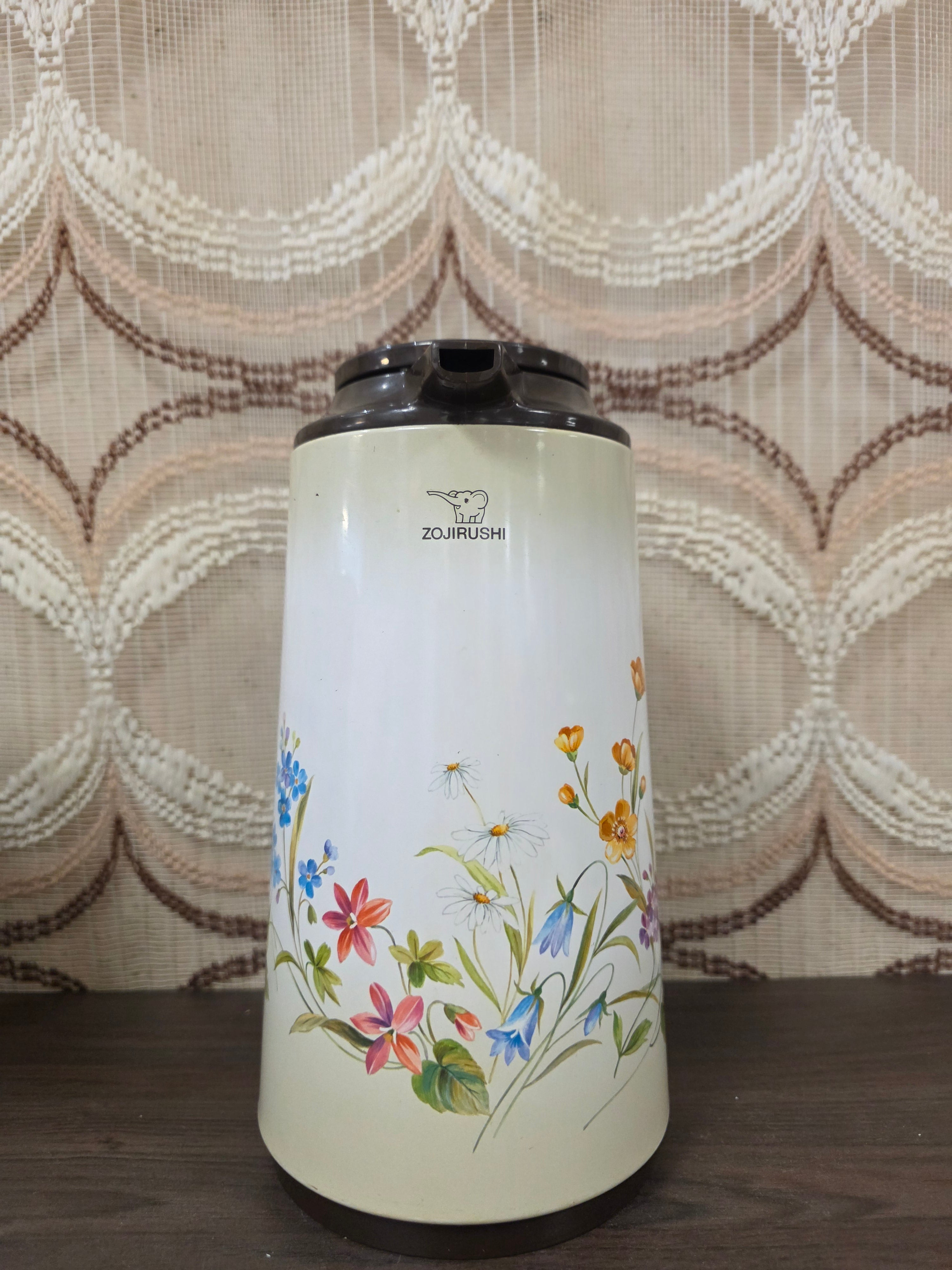 Vintage thermoskan Zojirushi bloemen