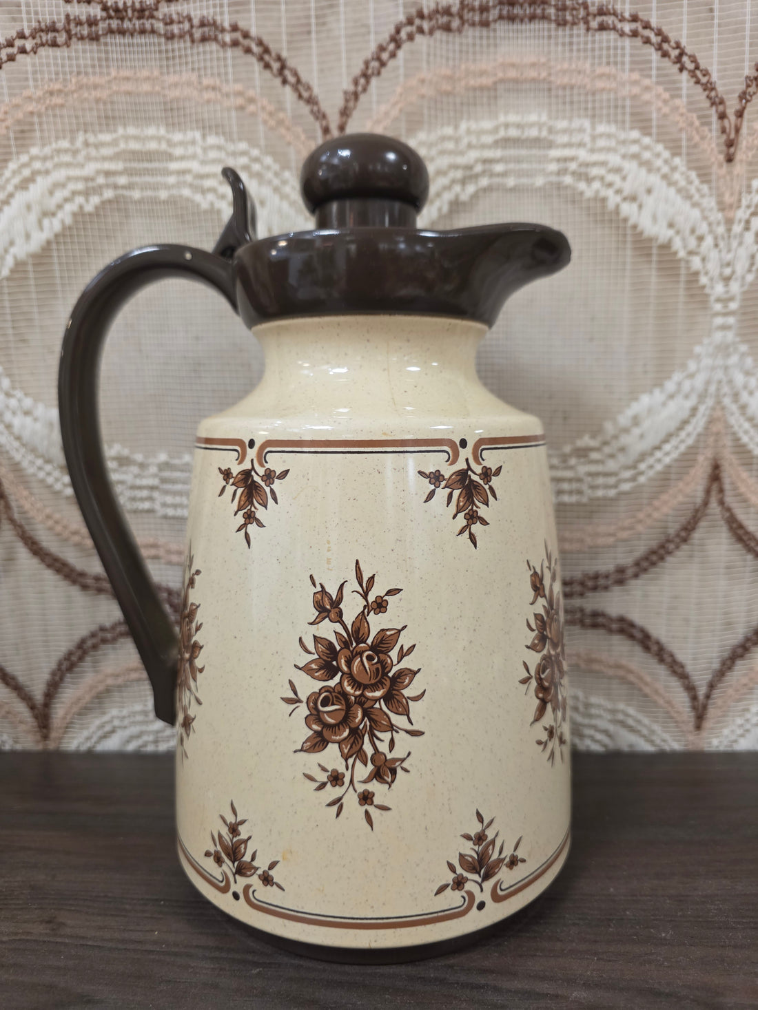 Emsa koffiekan met bruine bloemen