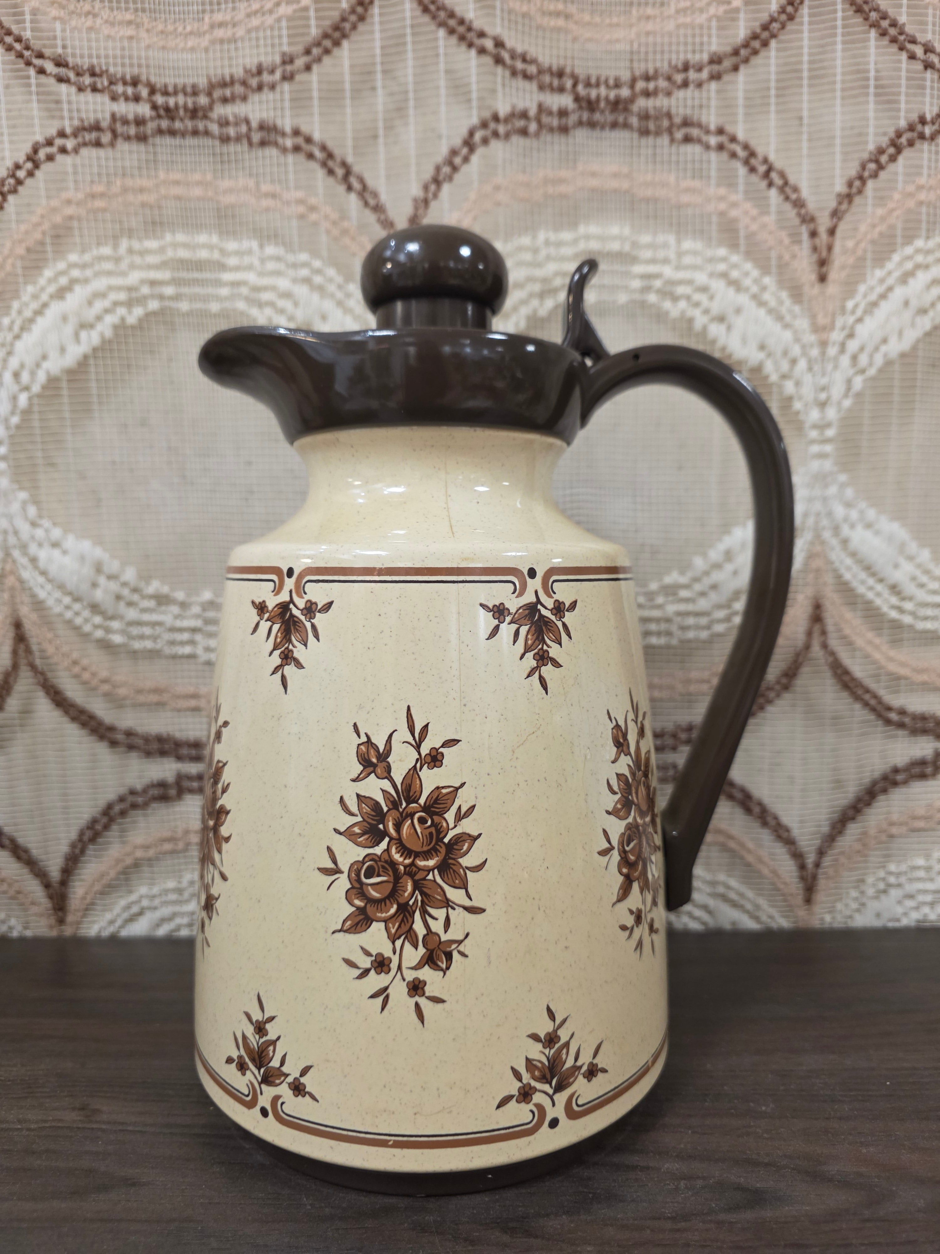 Emsa koffiekan met bruine bloemen