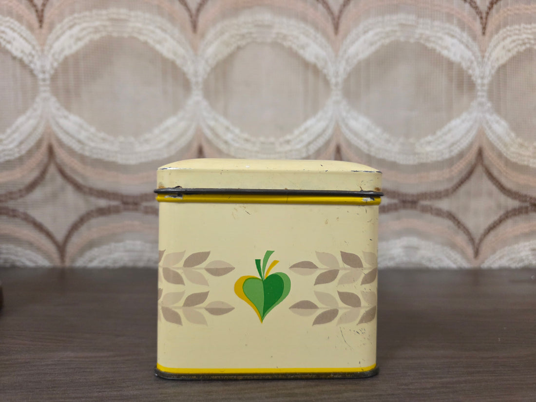 Vintage Verkade ontbijtkoekblik met bloemenprint