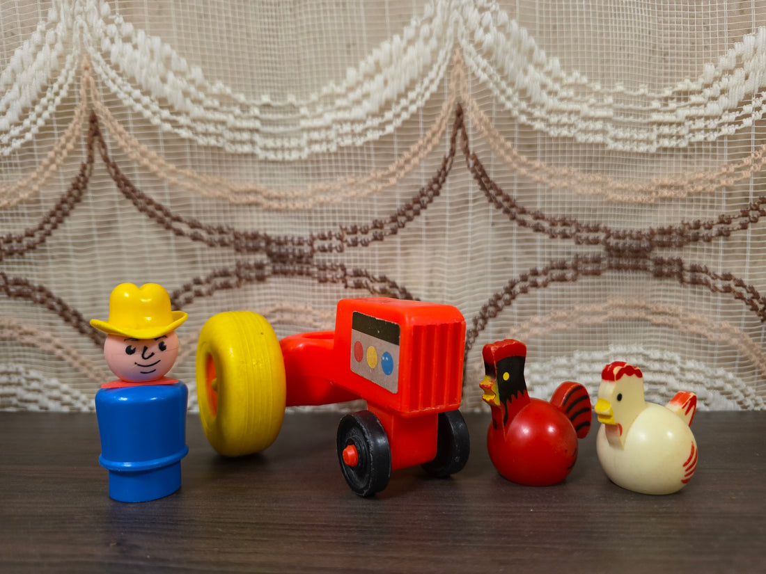 Fisher Price tractor met boer kip en haan
